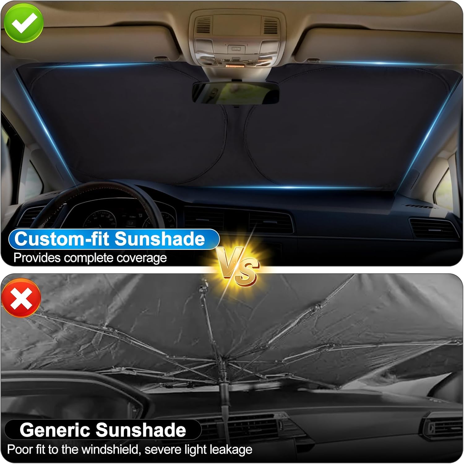 Thumbnail 3 de ZATOOTO Frontscheiben-Sonnenschutz für Opel Astra (2015–2021) – faltbar, reflektierend, UV-Schutz, temperaturreduktion