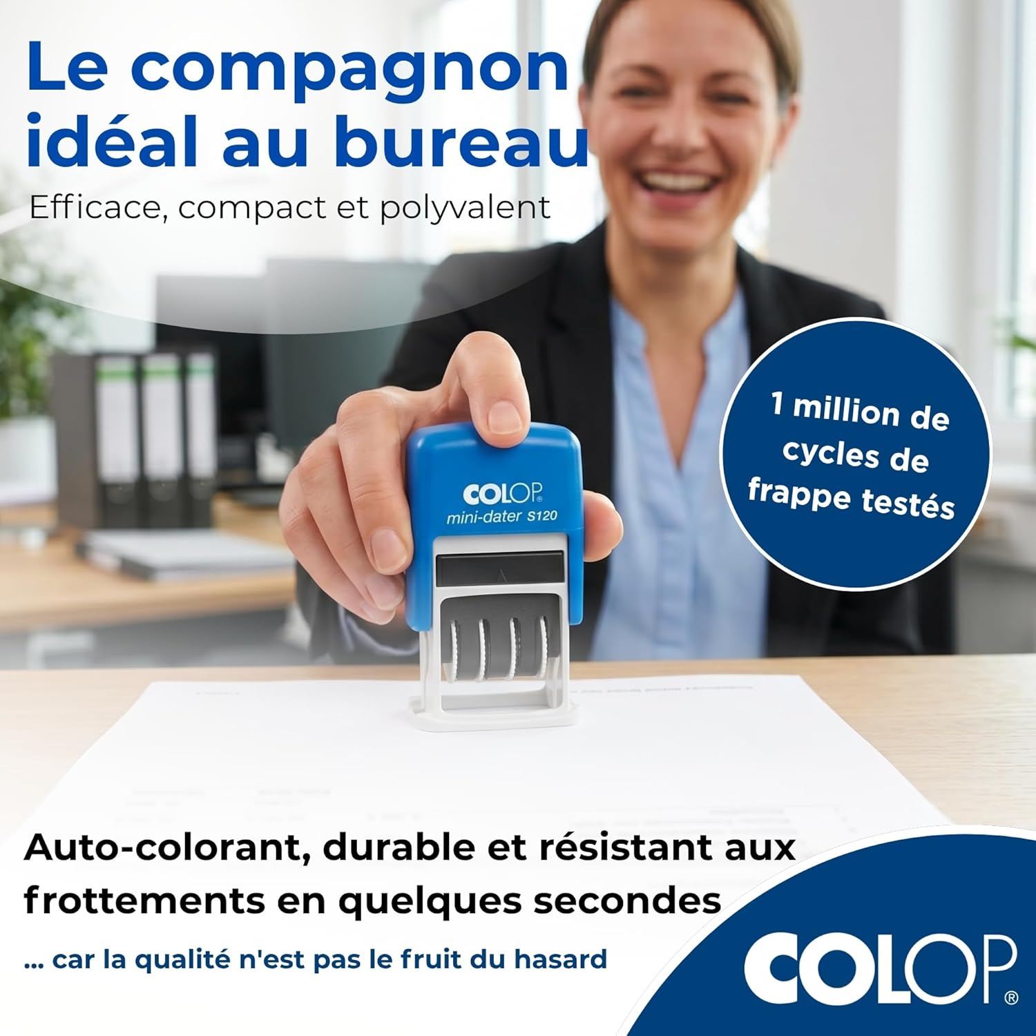 Detalle 2 de COLOP Mini Dateur Printer S120 – Dateur compact encre noir, 12 ans, 4 mm