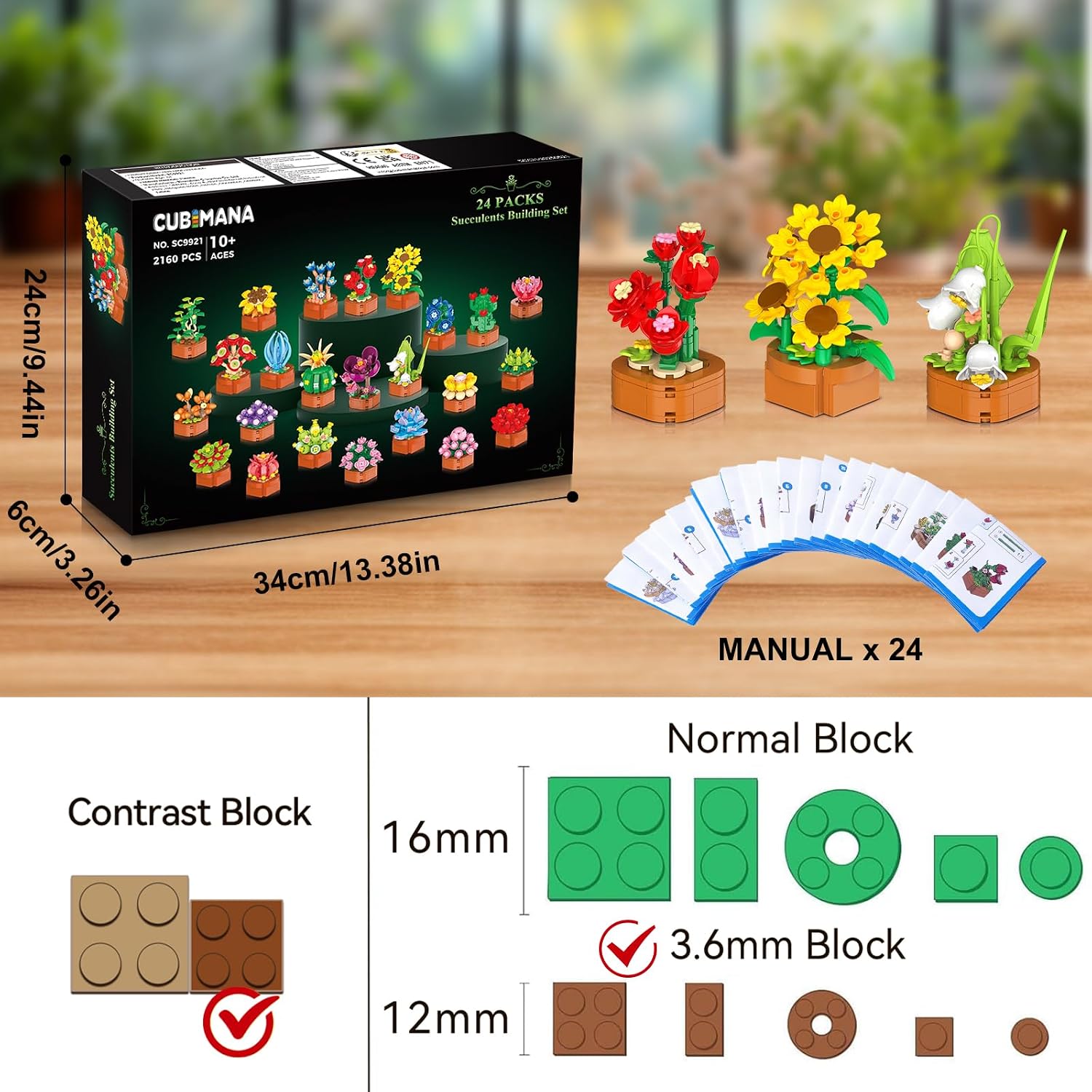 Thumbnail 4 de 24 Blumen Sukkulenten 3,6MM Mini Bausatz