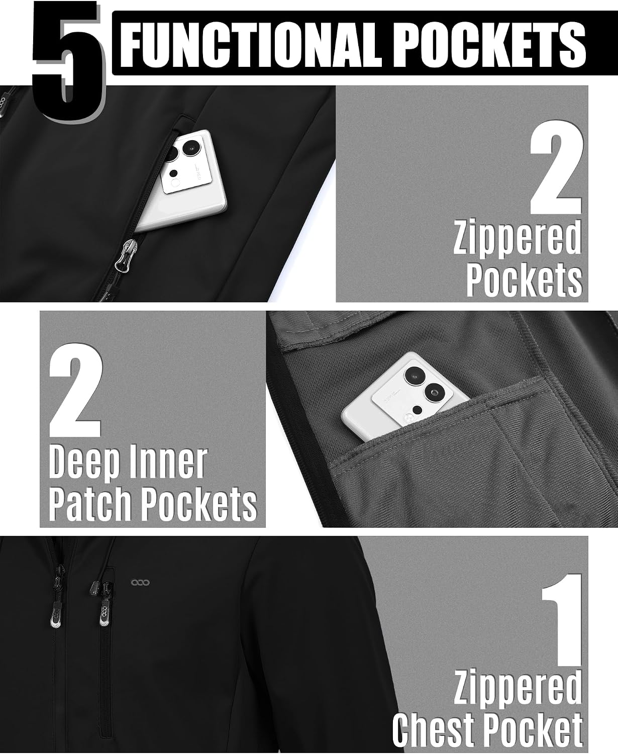 Detalle 2 de Softshelljacke 33,000ft für Herren, Windschutz