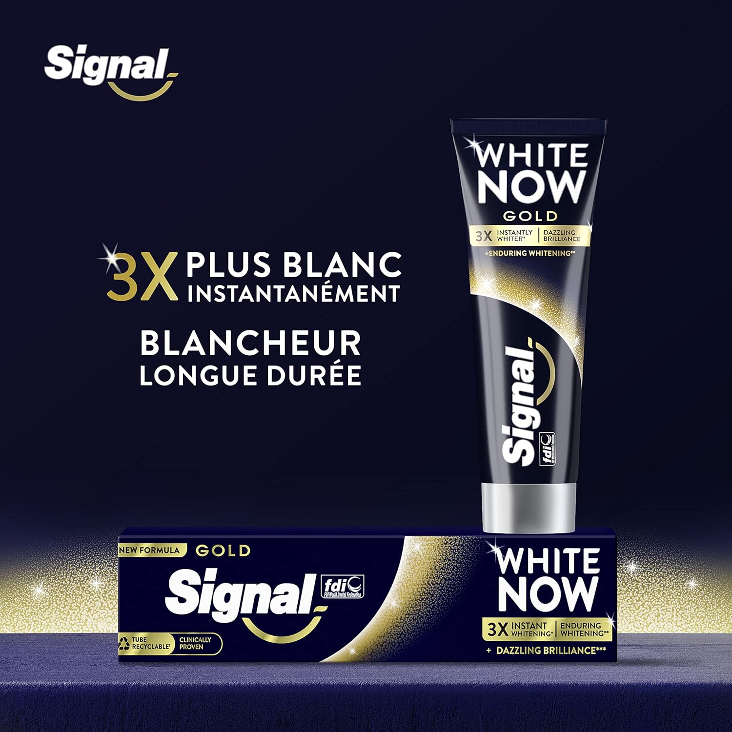 Thumbnail 6 de SIGNAL White Now Gold Blancheur – Dentifrice 3x75 ml pour un sourire plus blanc dès le premier brossage
