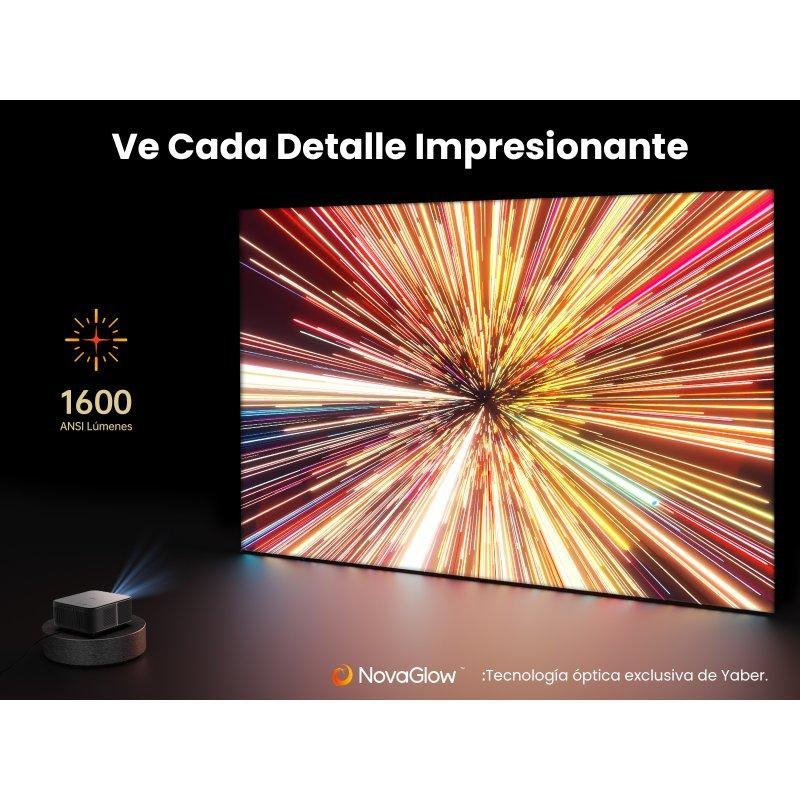 Detalle de Yaber K3: Proyector LED 1080p 1000 lúmenes, 200" y conectividad Wi‑Fi 6 - portátil
