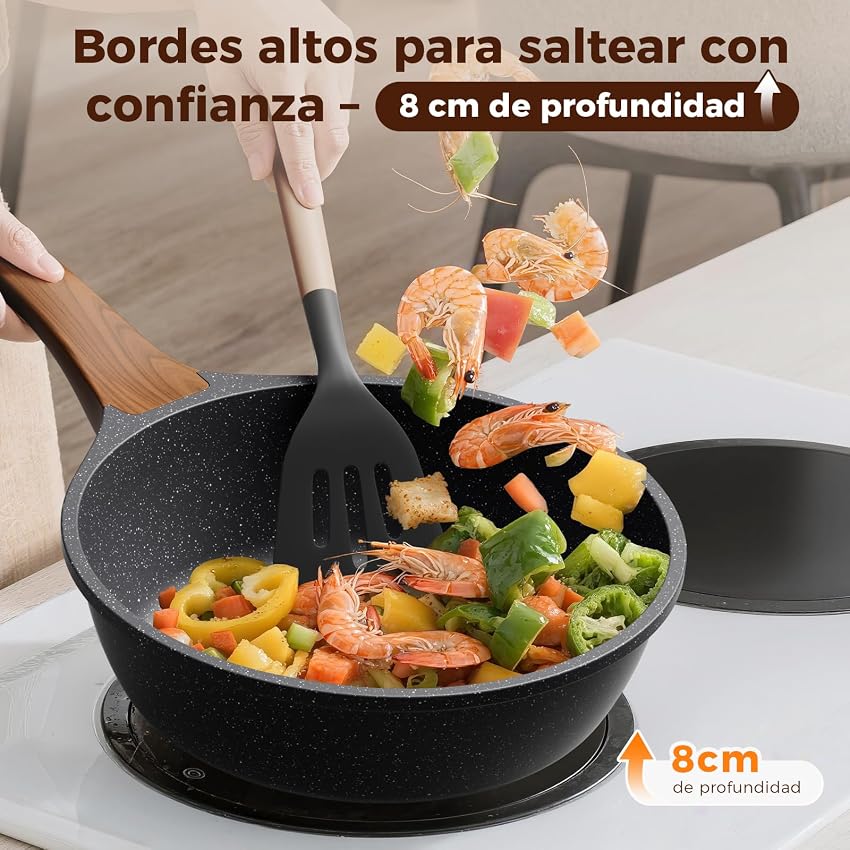 Detalle 2 de YASHE Sartén Profunda 24 cm antiadherente para inducción