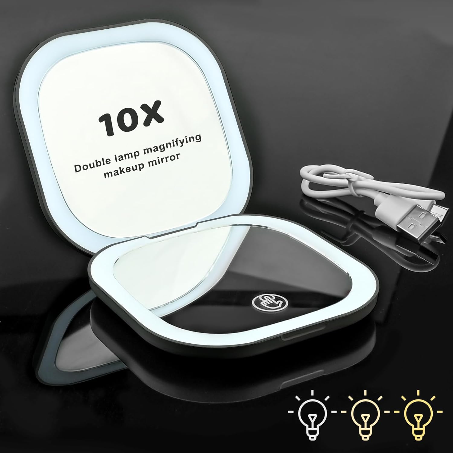 Thumbnail 6 de TW1TGOFT Compact Mirror with Light – 10X/1X Double‑Sided LED Travel Mirror