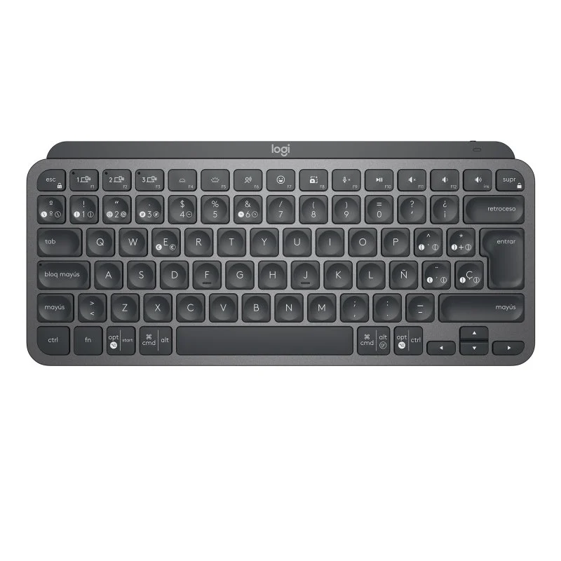 Detalle de Logitech MX Keys Mini Teclado Inalámbrico Bluetooth Grafito – compacta precisión para productividad cotidiana