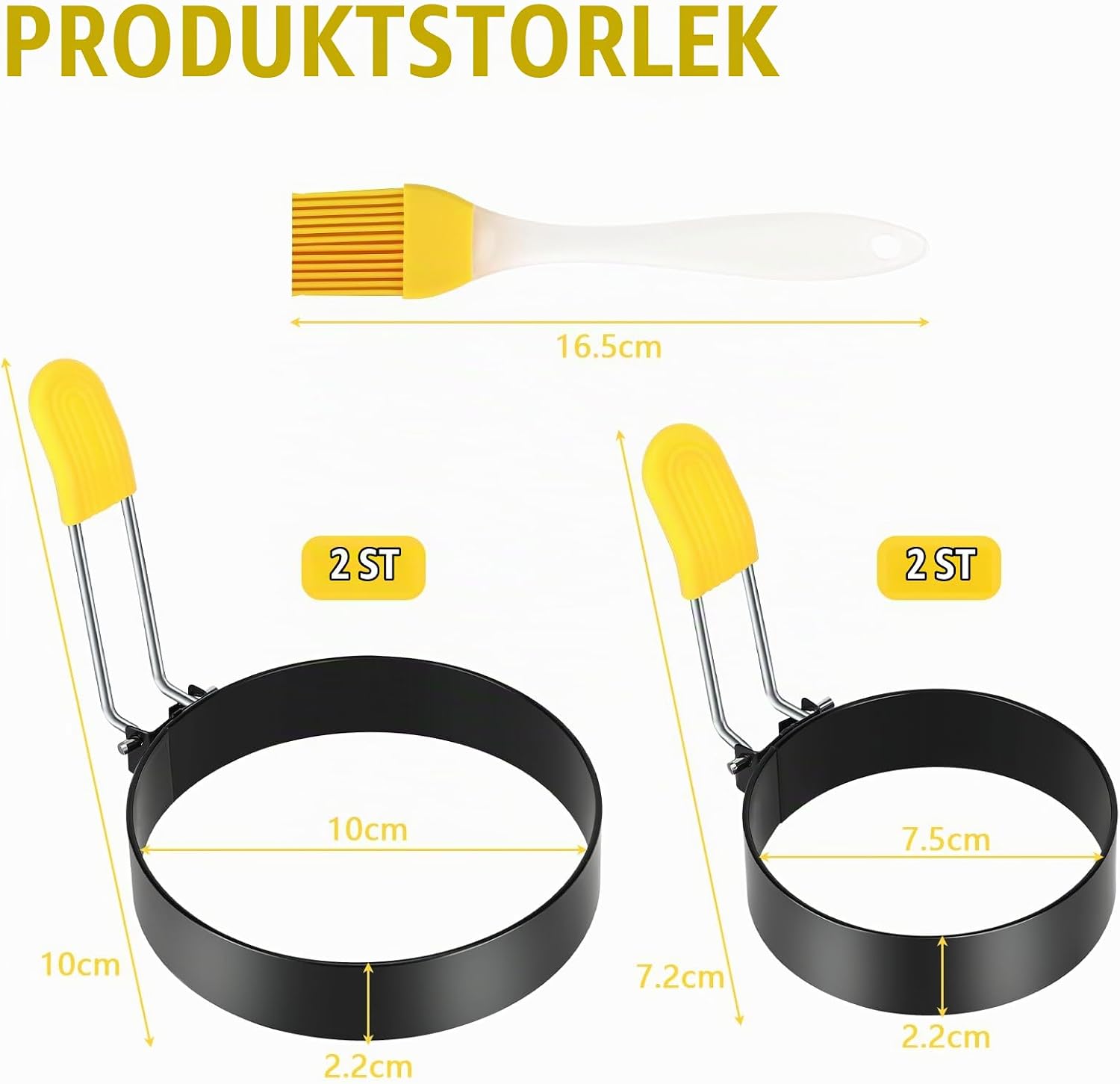 Detalle 2 de Sprifityy Ta-hyj-013 äggringar i rostfritt stål, fyra ringar i två storlekar