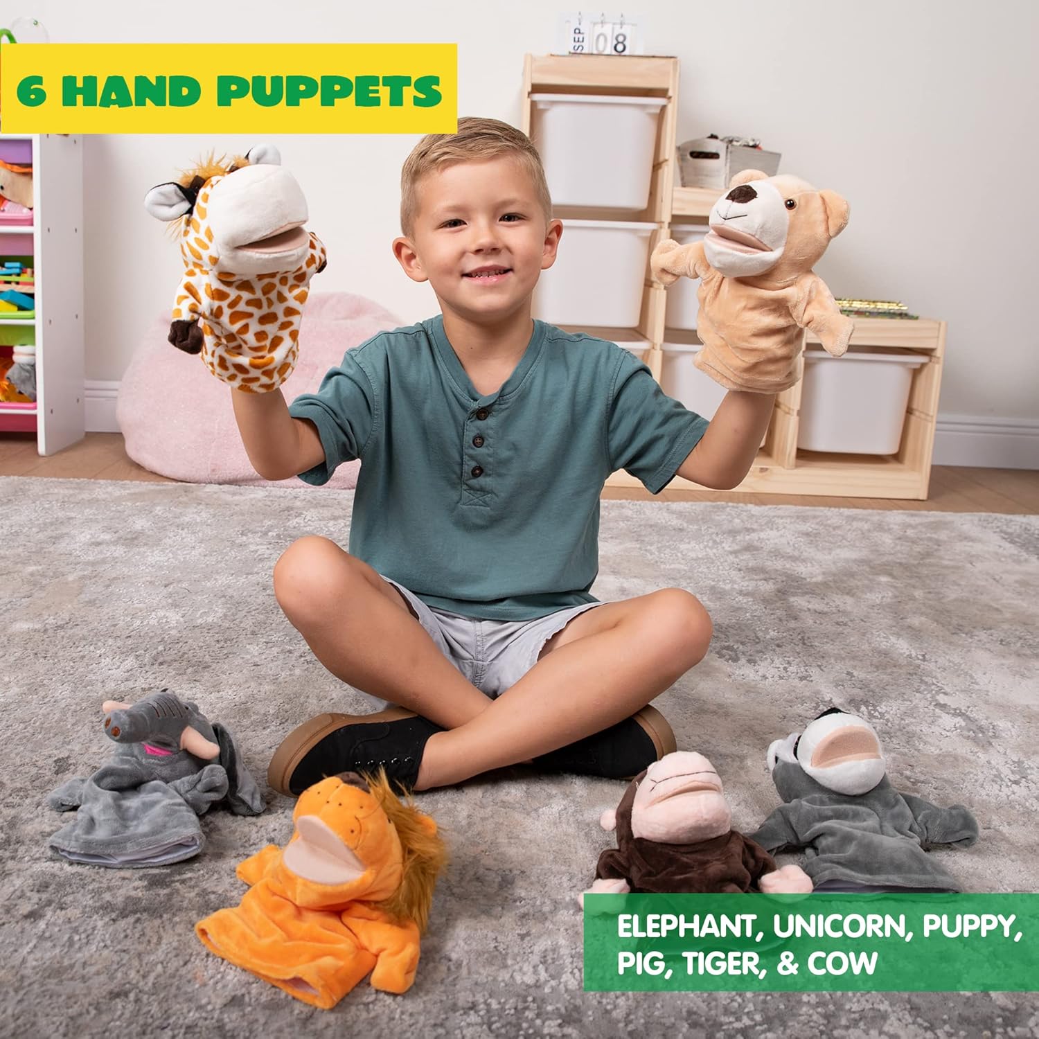 Thumbnail 3 de JOYIN 6er Tier-Handpuppenset 22,9 cm