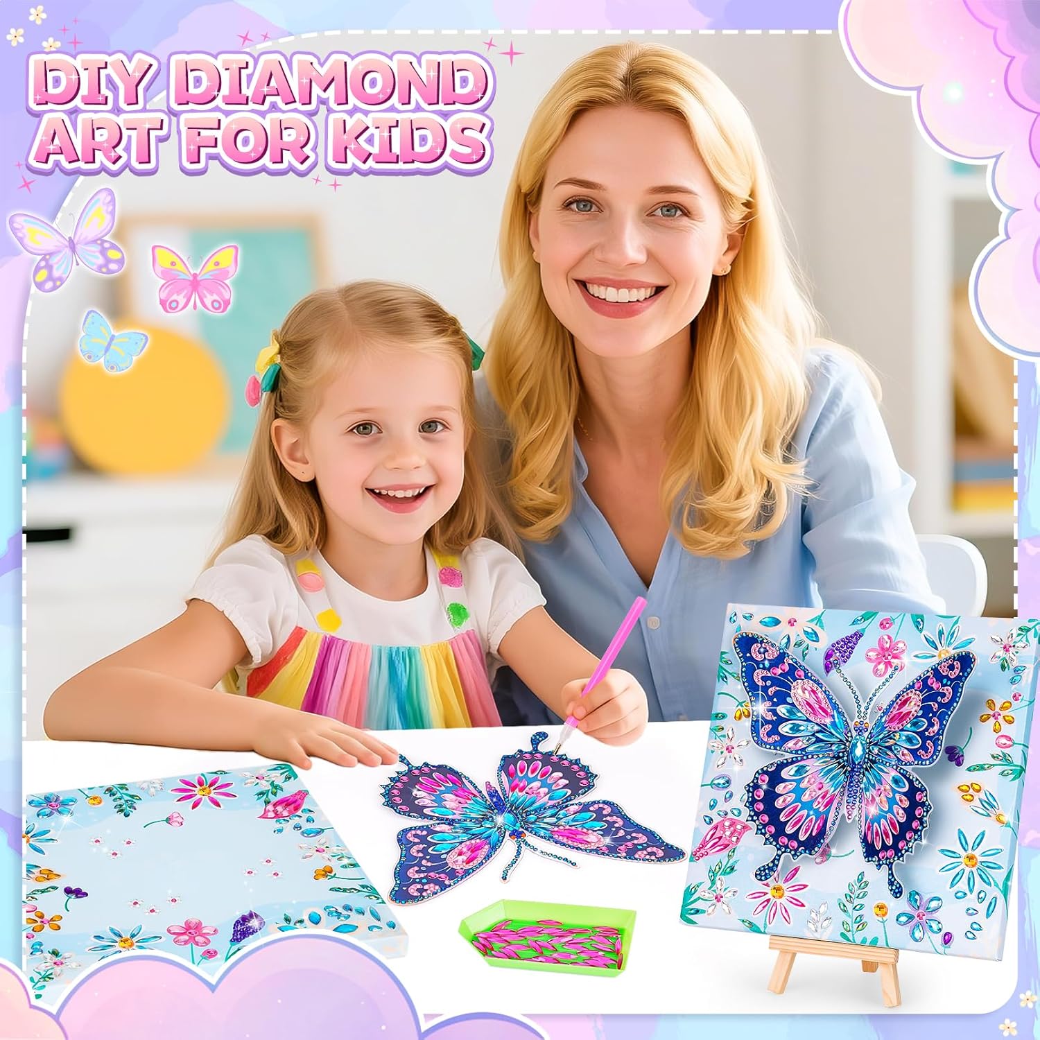 Thumbnail 1 de Diamond Painting 3D Butterfly Kit for Ages 8–10 🎨
