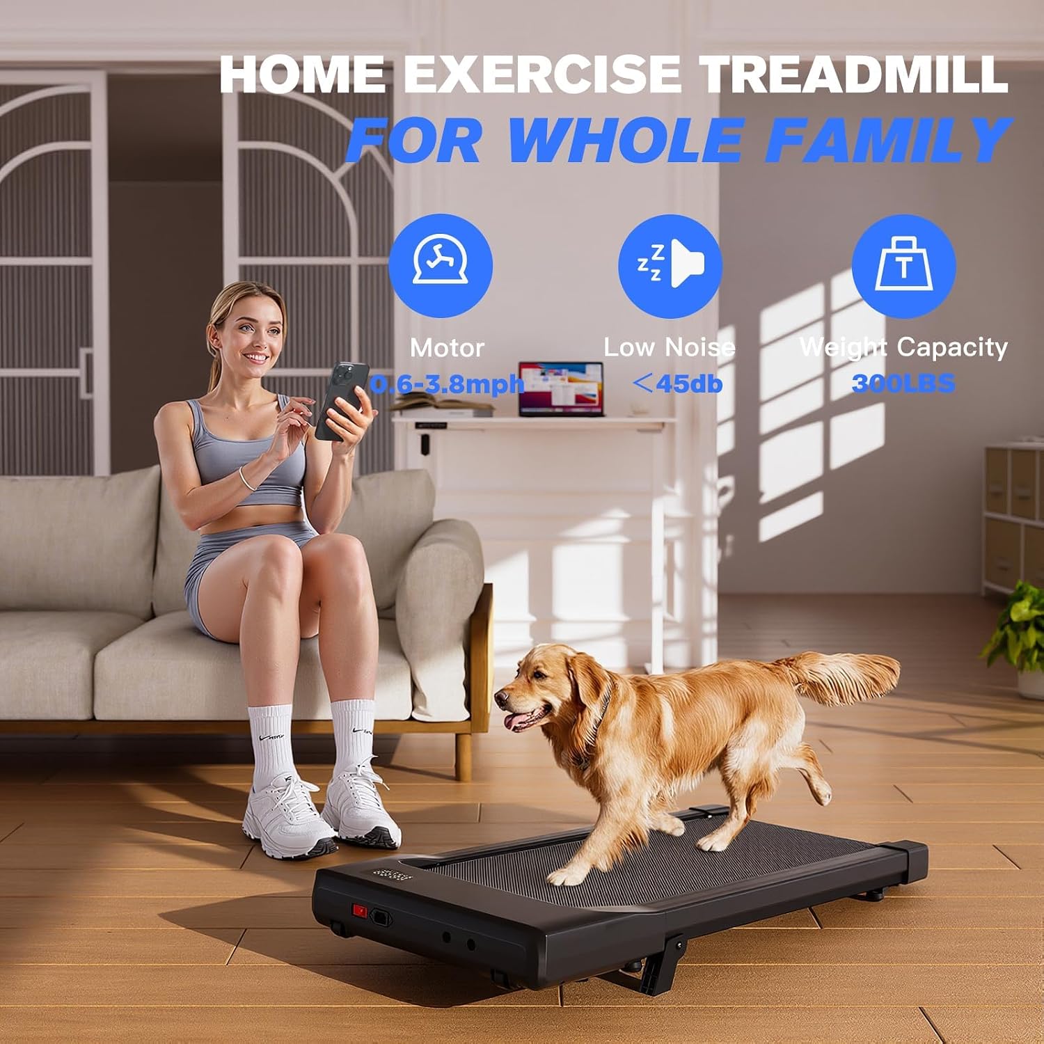 Detalle 1 de Lacuffy BA Walking Pad Treadmill with 6% Incline and 2.5 HP Motor