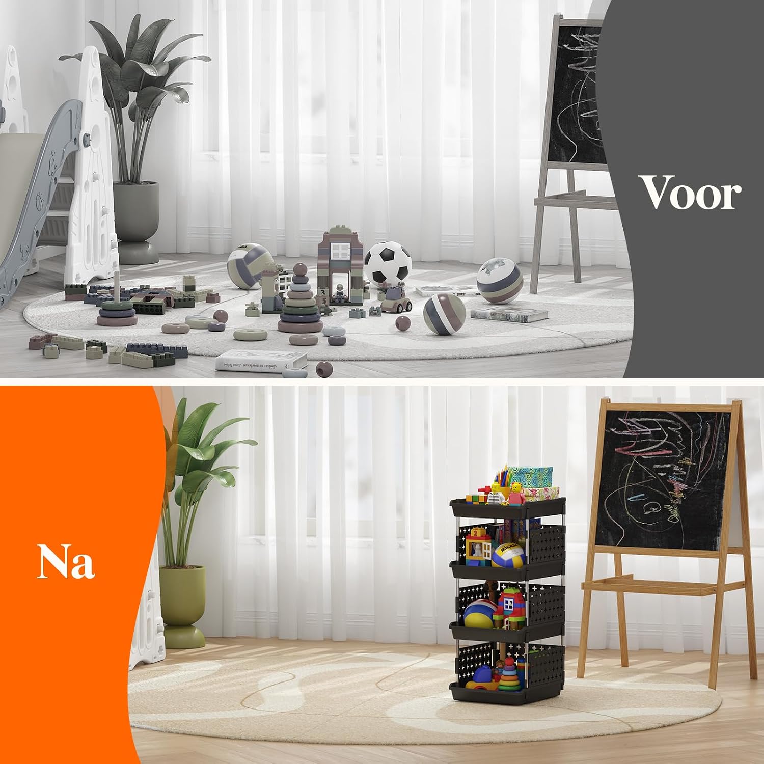 Thumbnail 6 de Lifewit 23005 stapelbare opbergbakken, 4 niveaus, zwart, 35 x 30 x 72 cm