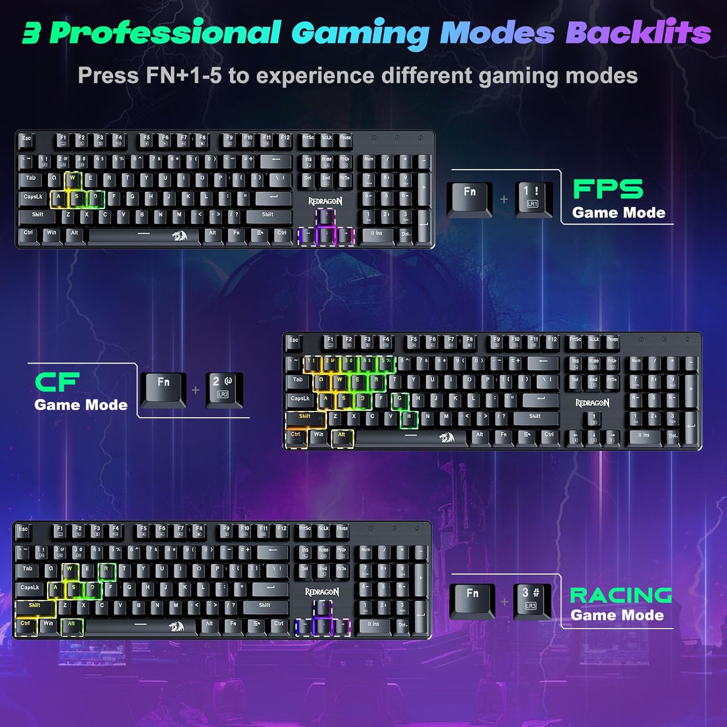 Thumbnail 6 de Redragon K671 Mechanical Keyboard 11 backlights ⌨