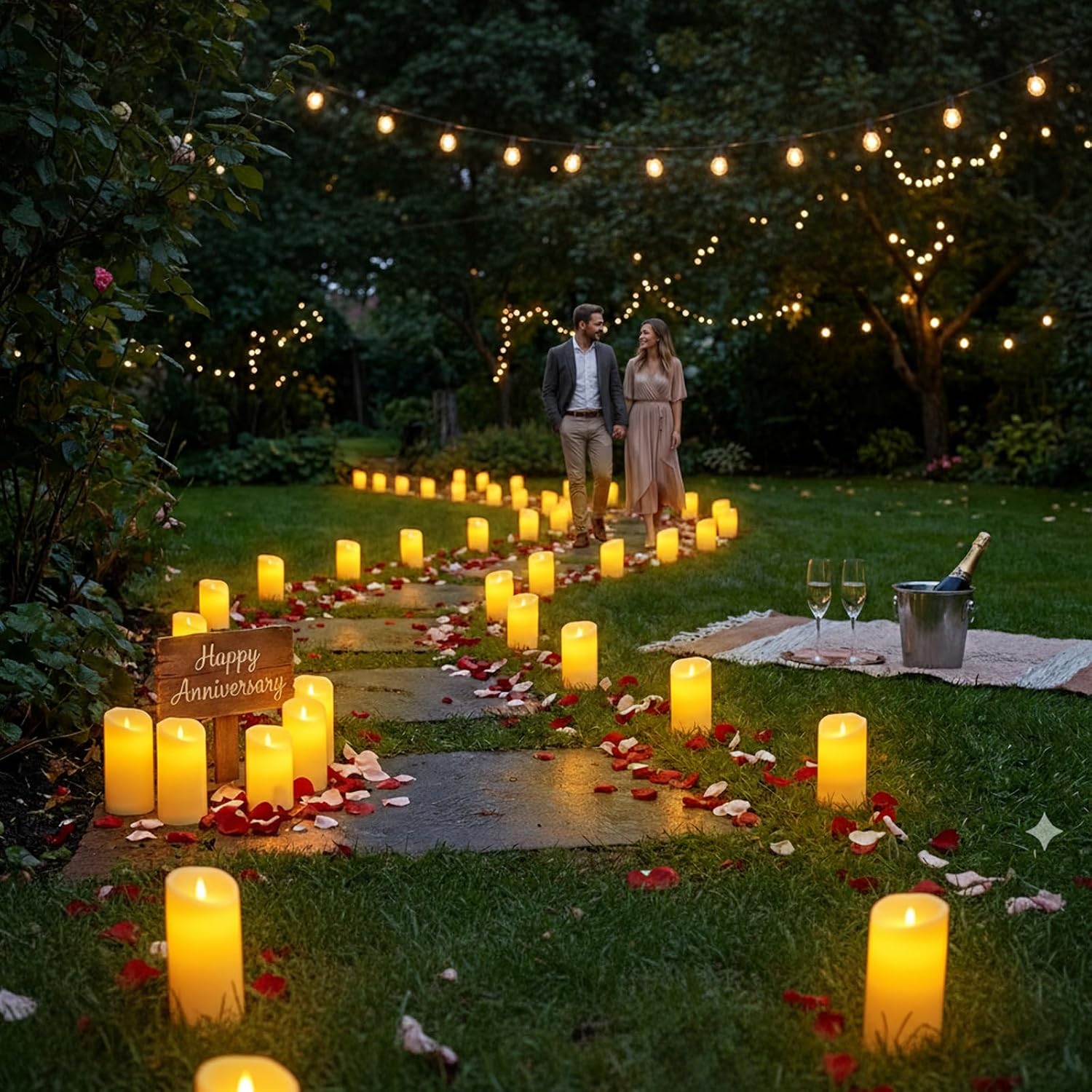 Detalle 2 de Haown HY-SJ-001 Outdoor Flameless Candles, 12-Pack with Dual LEDs and Remotes