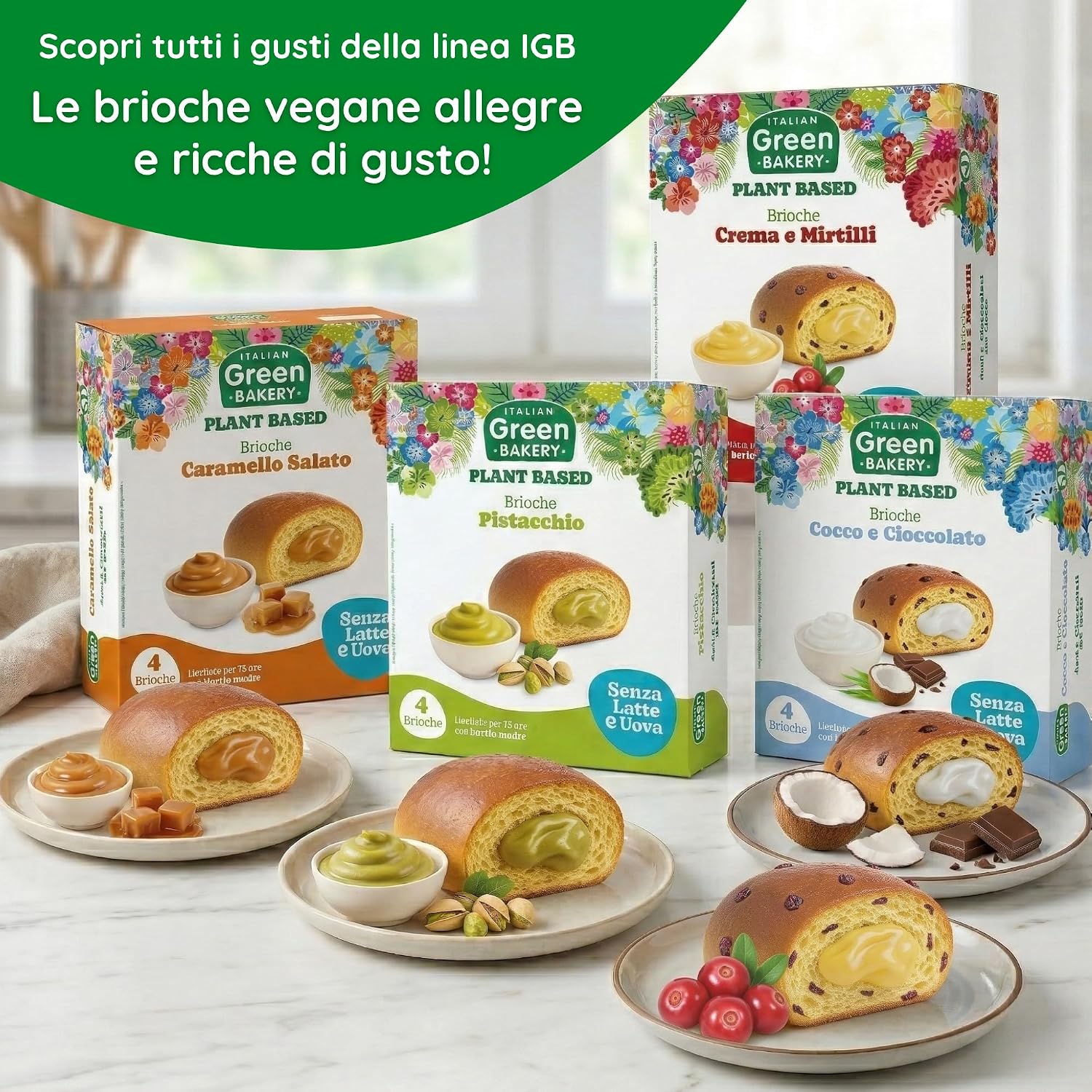 Thumbnail 6 de Brioche Vegane 2 Gusti con Crema e Mirtilli e Cocco e Cioccolato – Vegan With Love, 45g x 24pz (6 Confezioni)