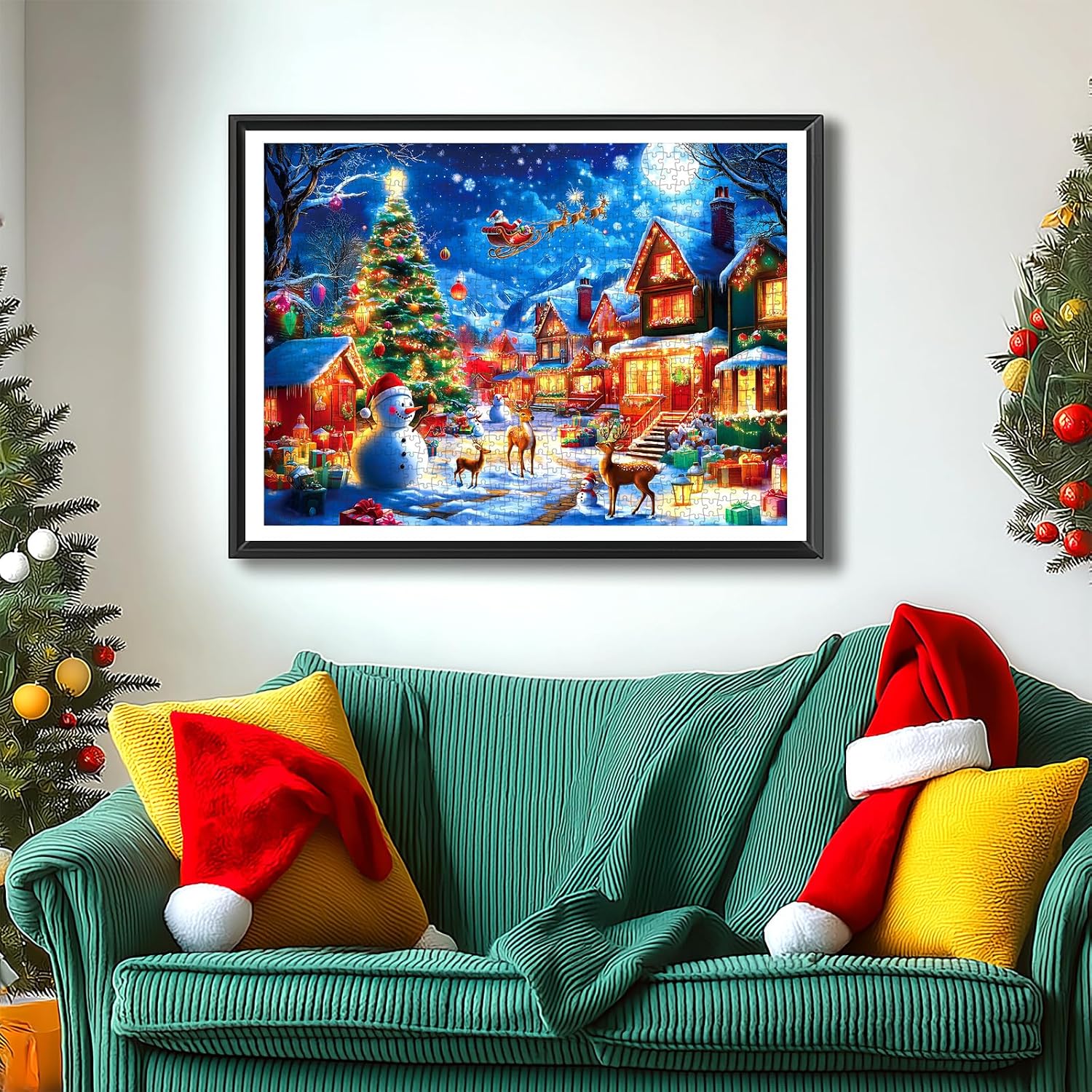 Detalle 2 de PuzzOne BFJIUJIU-00462 1,000-Piece Christmas Village Jigsaw Puzzle