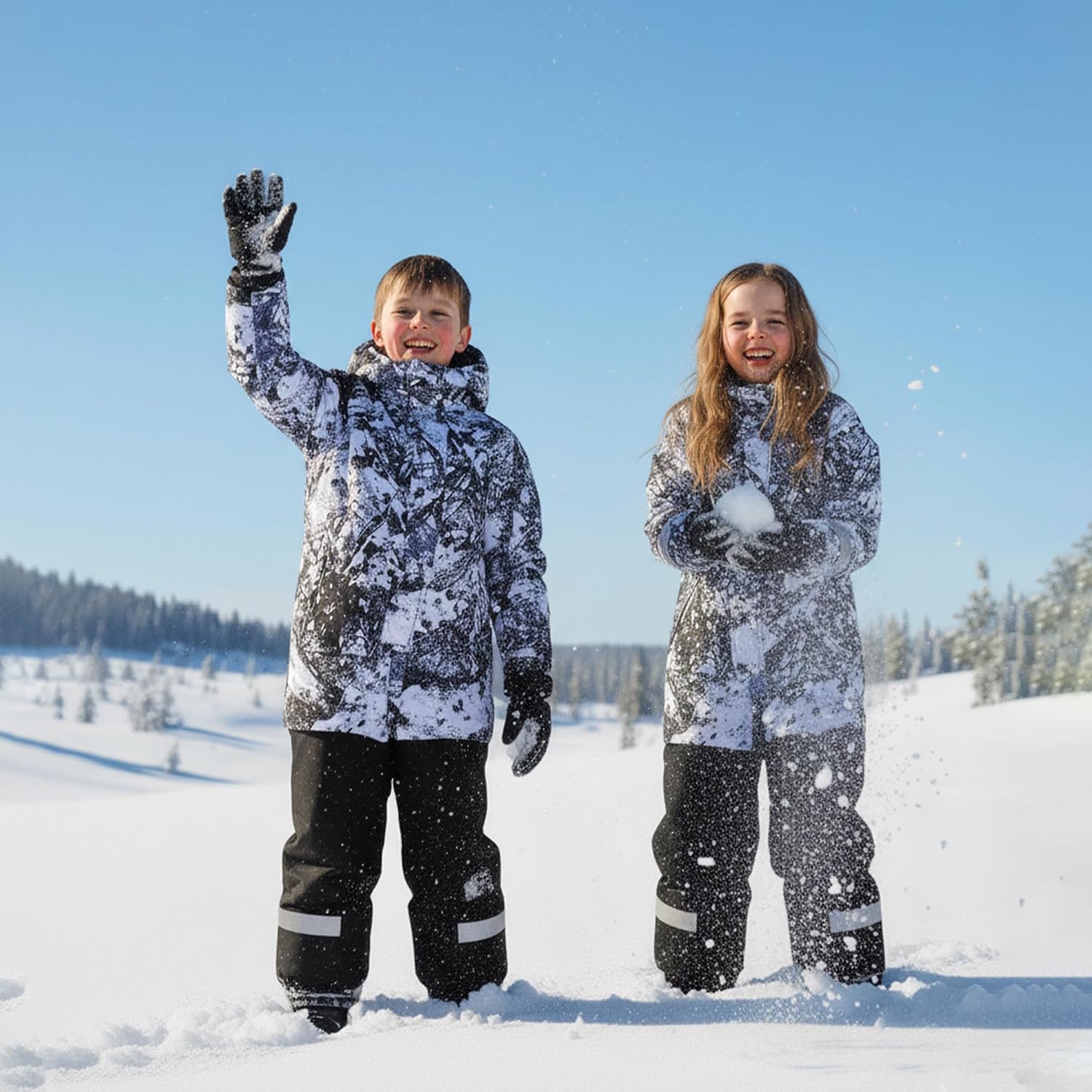 Thumbnail 6 de Yueta Kids One-Piece Snowsuit, Waterproof and Breathable for Skiing
