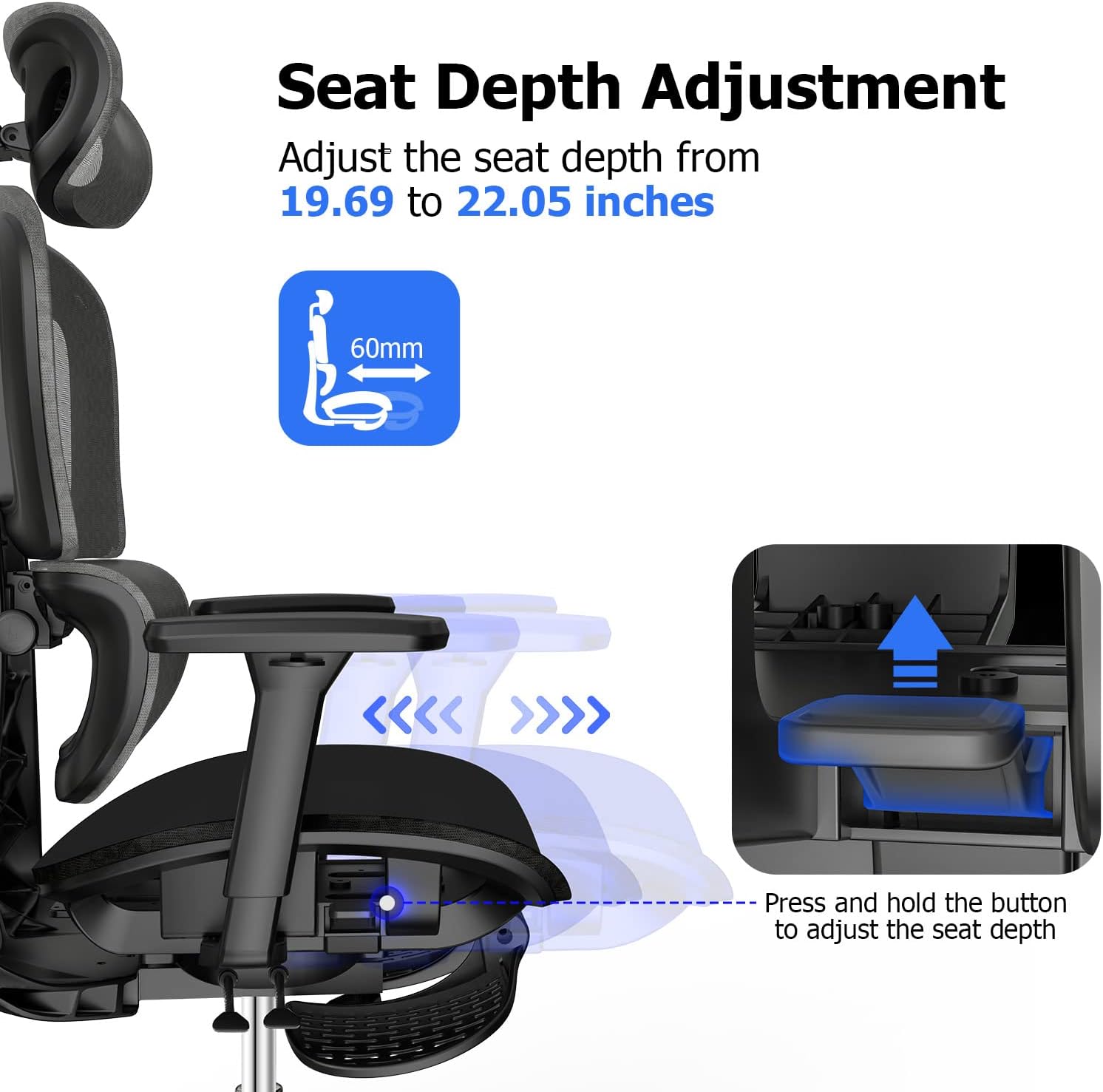 Thumbnail 5 de PatioMage Ergonomic Office Chair 440 lb 💺