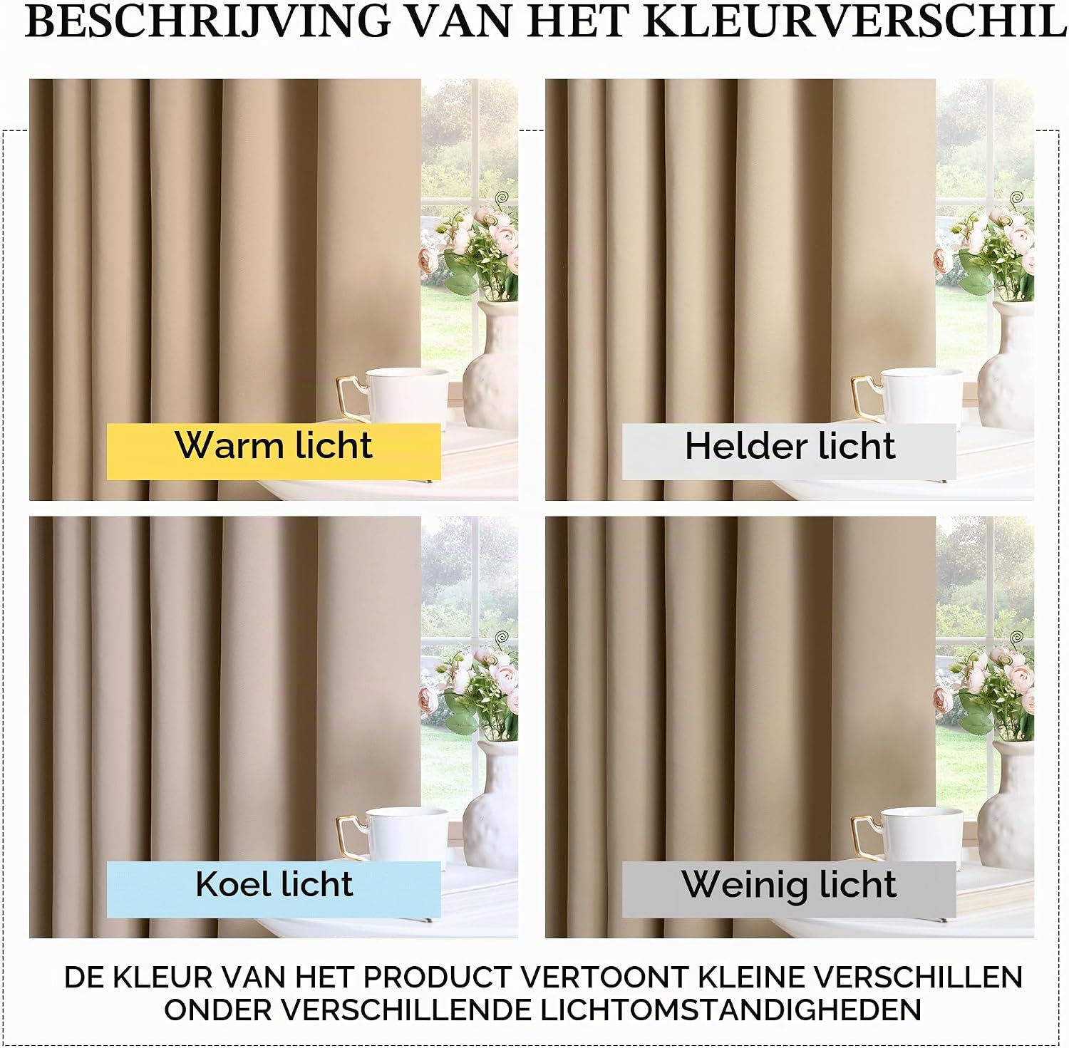 Detalle 1 de PONY DANCE RYBEUPPBLK verduisterende gordijnen 140 x 175 cm, 2 stuks, Biscotti Beige