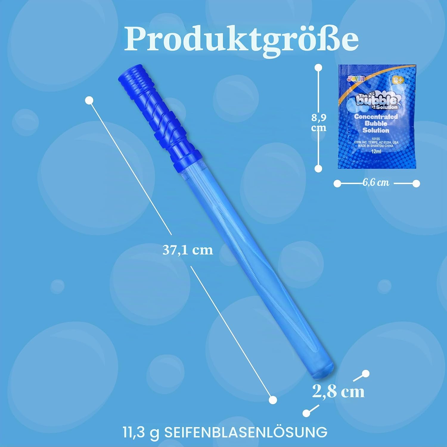 Thumbnail 6 de JOYIN 12er Seifenblasen-Set mit 4oz (118 ml) Stäben und 12ml Nachfülllösung – bunt gemischte Blasenstäbe