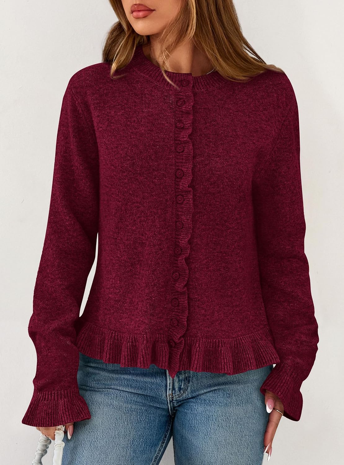 Detalle 2 de PRETTYGARDEN Cropped Cardigan Sweater