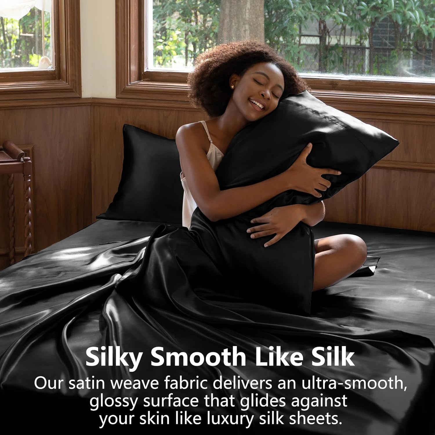 Thumbnail 2 de CozyLux Satin Sheets Queen Set 4pc