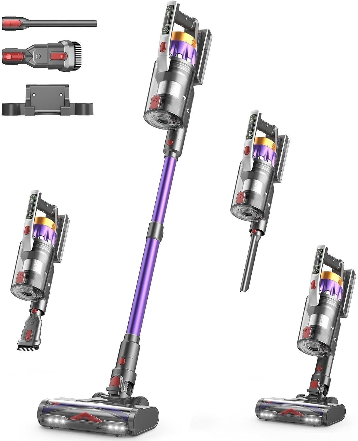 Detalle de NADALY A13 Cordless Stick Vacuum, 55KPa Suction, 650W Motor, 1.8L