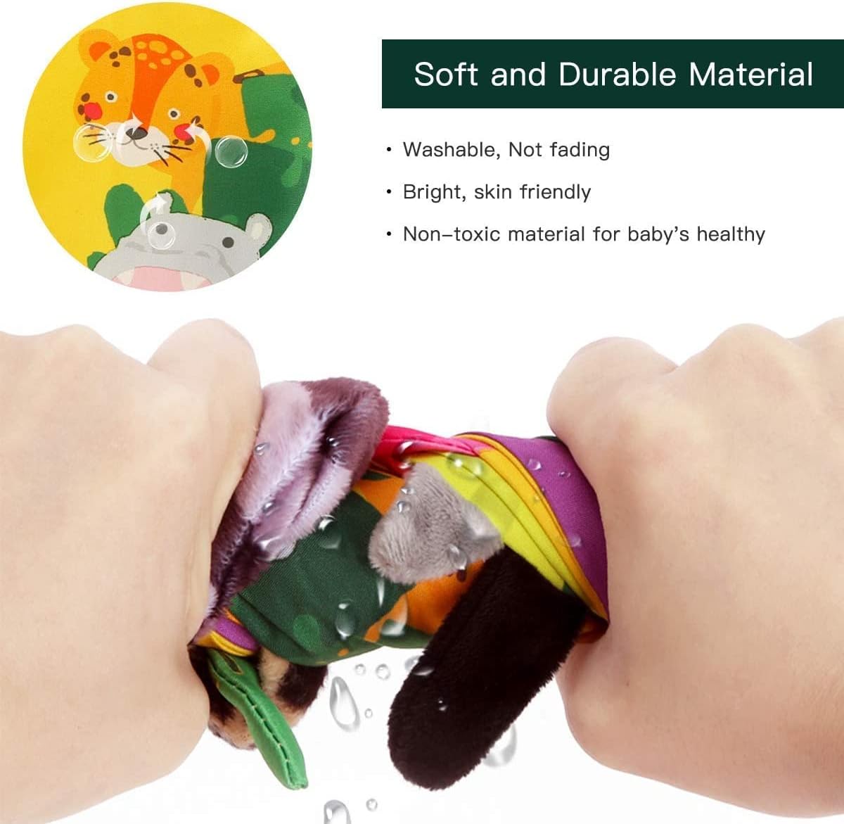 Detalle de beiens Quiet Book Set 0–6 Monate – 3 Stück Stoffbuch mit sensorischen Elementen