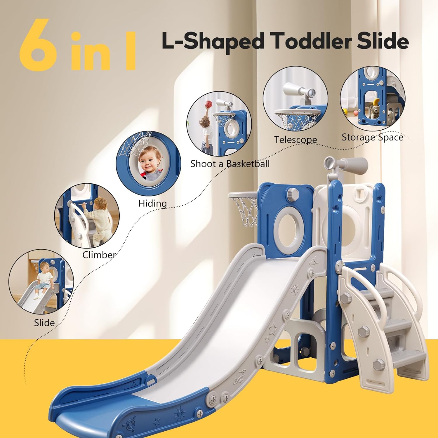 Detalle 2 de 6-in-1 Toddler Playset Slide 🛝