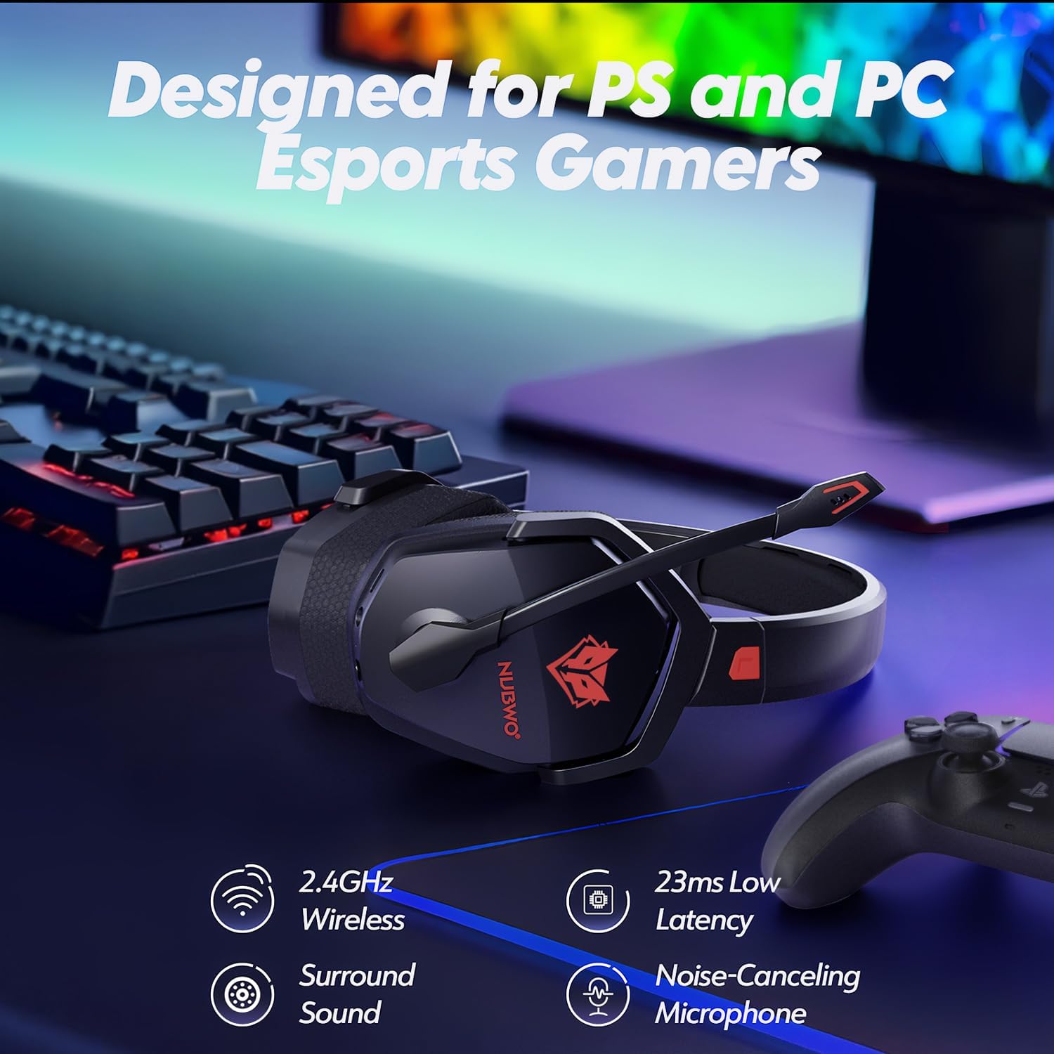 Detalle 2 de NUBWO G06 Gaming-Headset Dual Wireless mit 50 mm