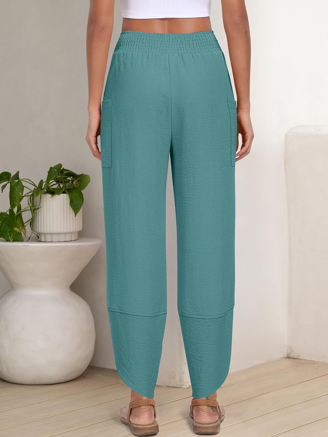 Detalle de ANRABESS Women’s Capri Palazzo Pants – Wide-Leg, High-W waist, Summer 2026