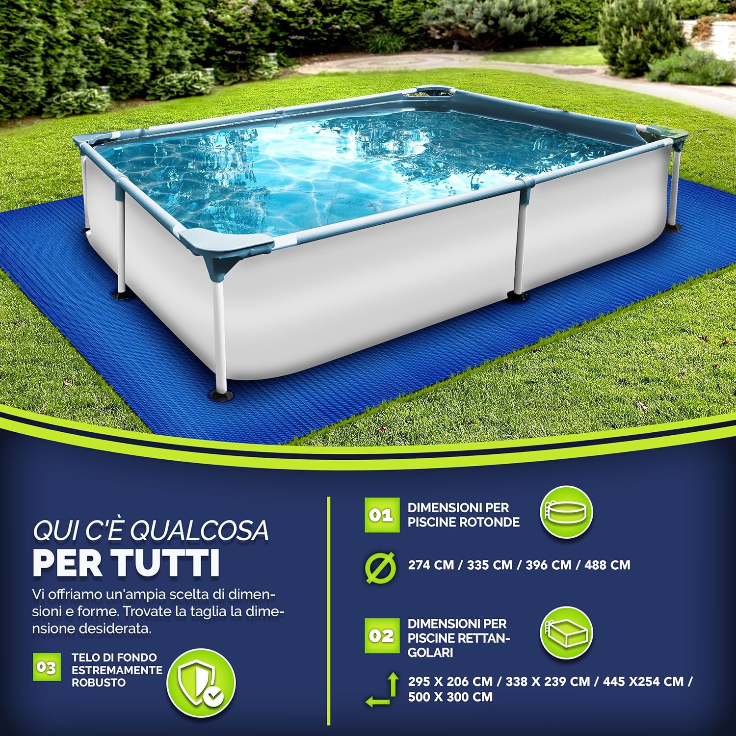 Thumbnail 6 de tillvex Premium Pool Bodenplane 274 x 274 cm – Protezione affidabile del fondo piscina