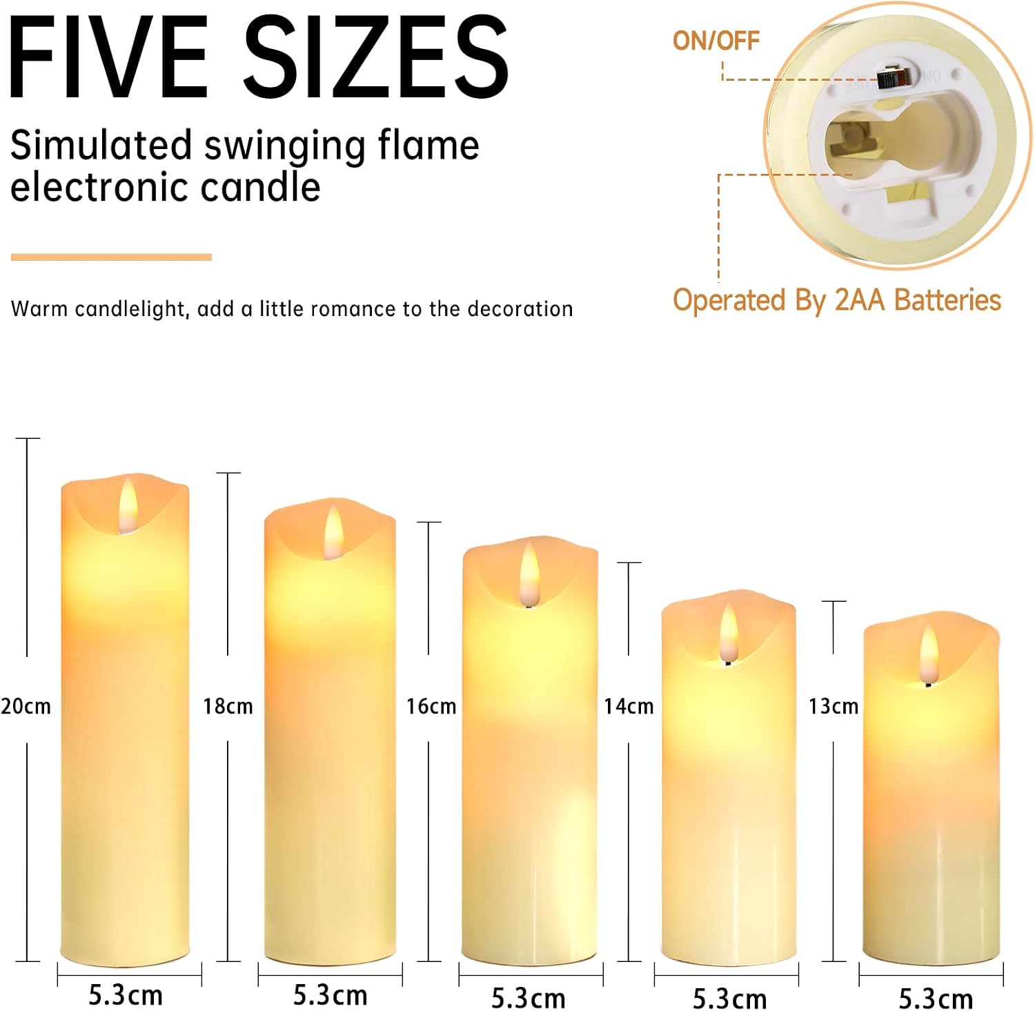 Thumbnail 4 de Da by Flameless Candles Set of 5, 5 sizes 🕯