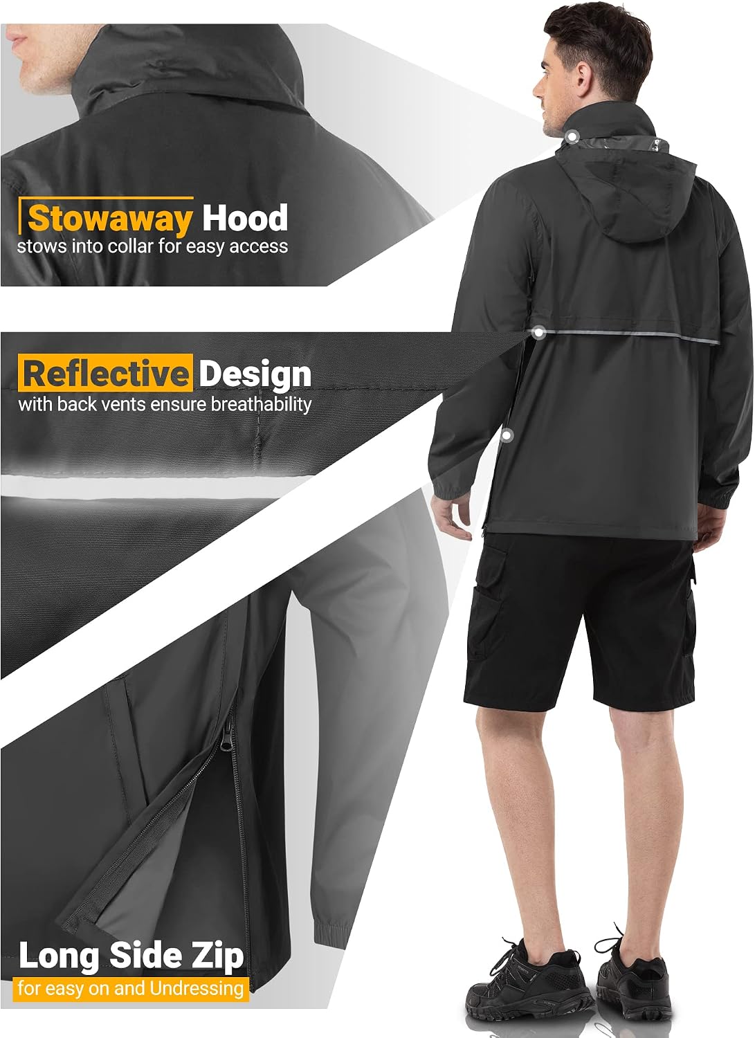 Detalle 1 de Outdoor Ventures rain jacket with hood