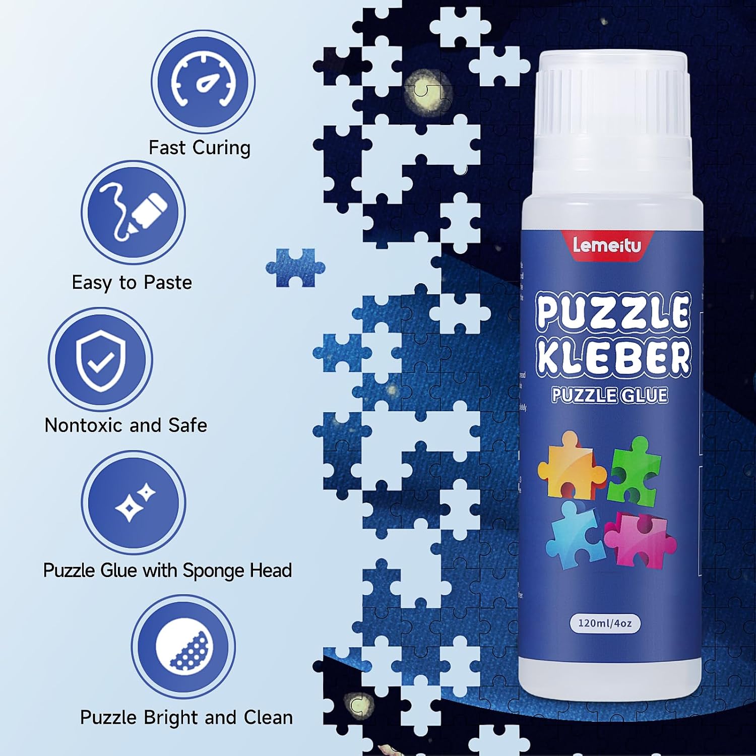 Thumbnail 2 de Lemeitu Puzzlekleber 2er-Pack – 2 × 120 ml, schnell trocknend, glasklar und geruchsfrei