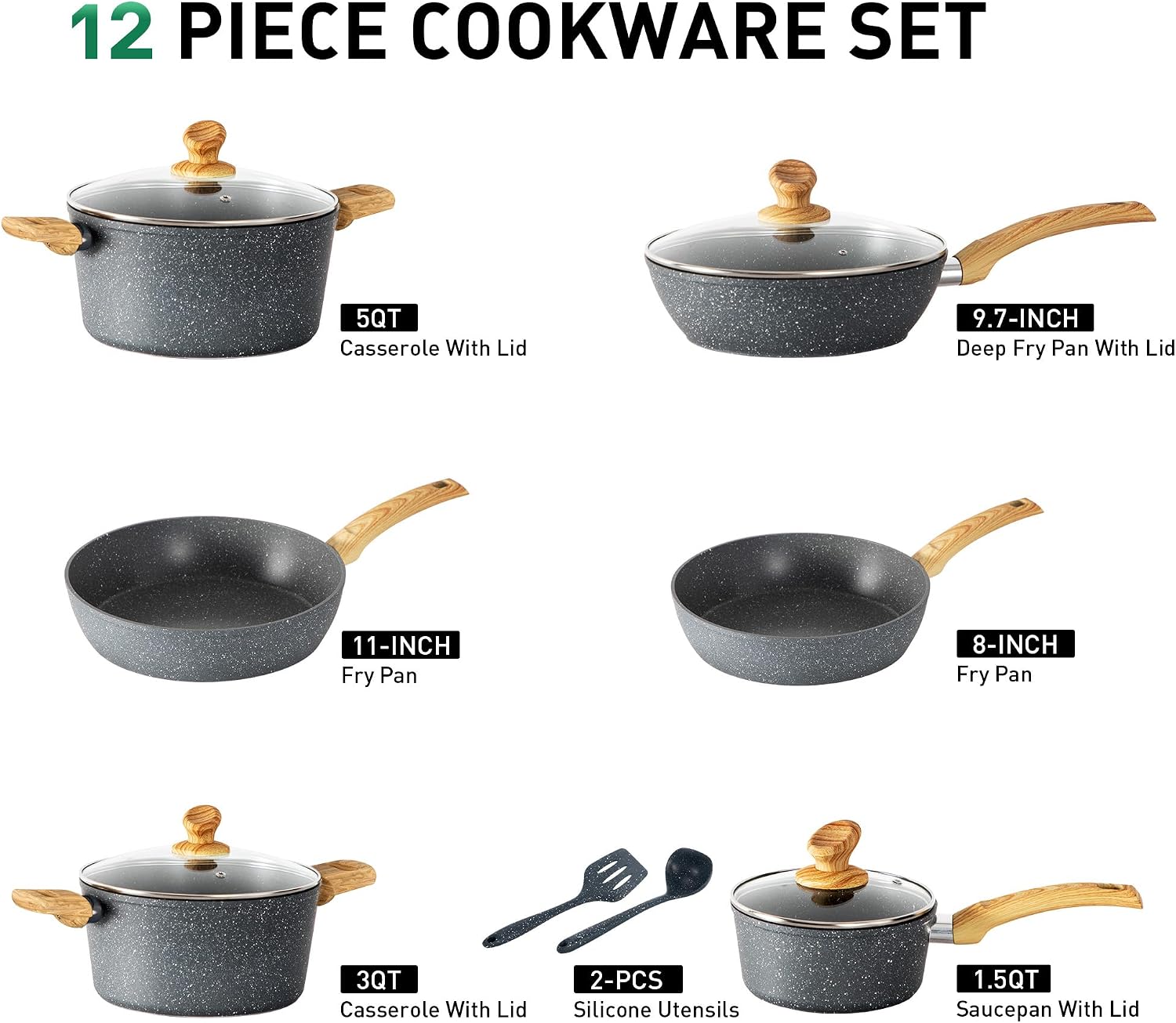 Thumbnail 4 de Kitchen Academy 12-Piece Nonstick Set