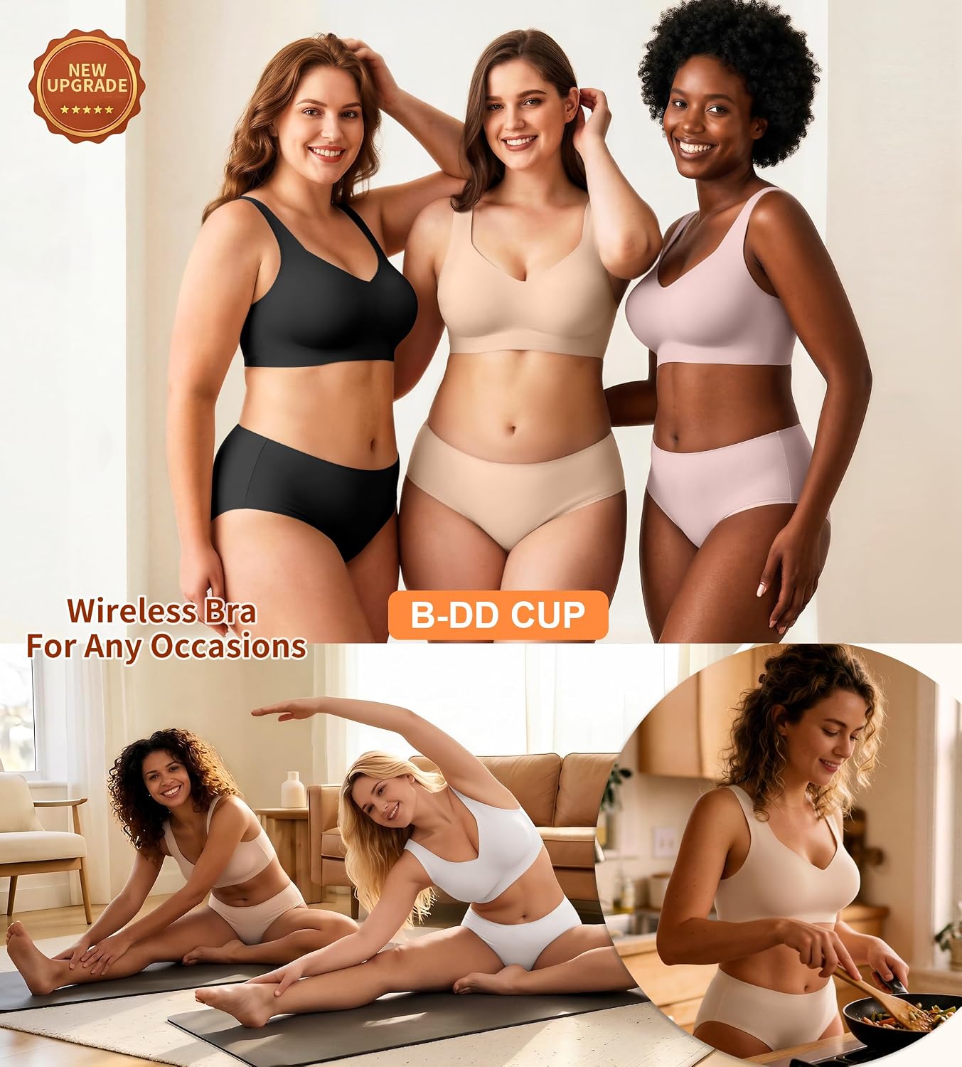 Detalle 2 de Wireless Pullover Bra in Nylon and Spandex