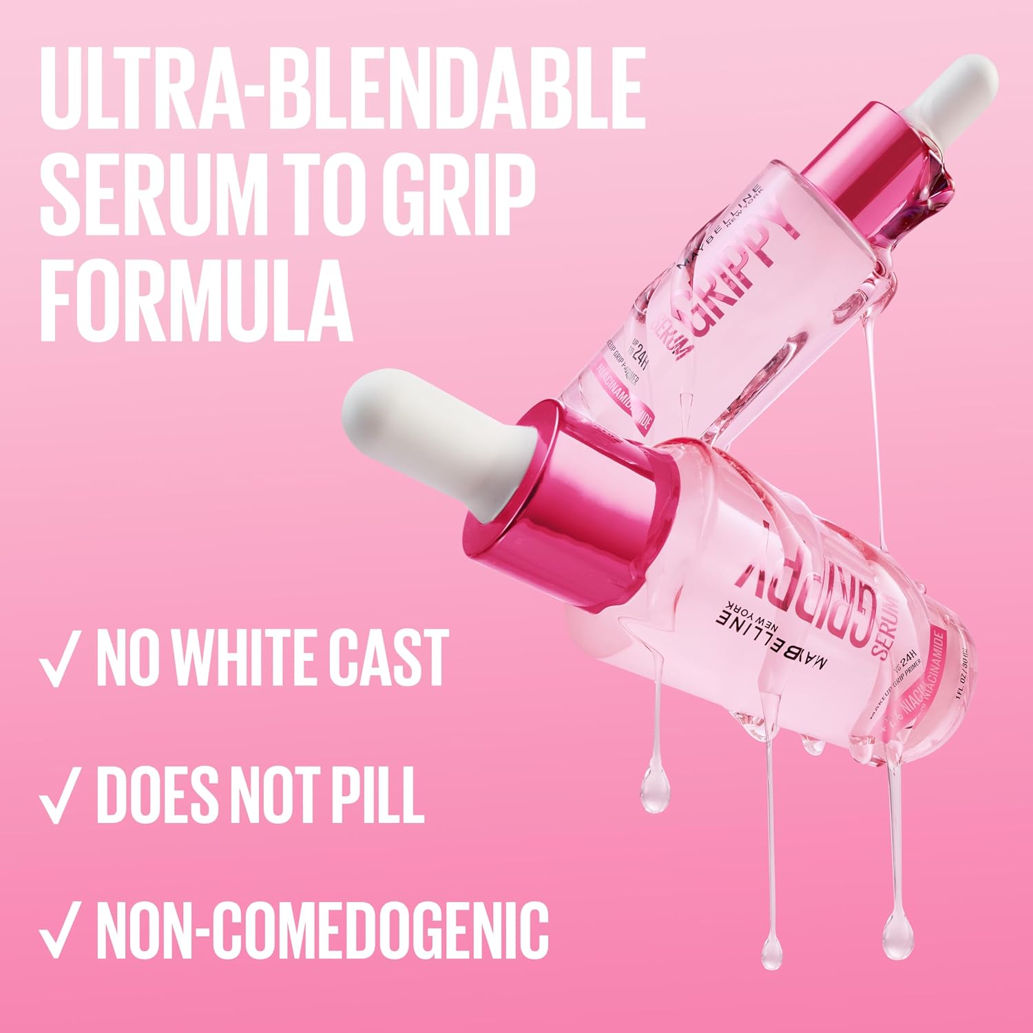 Detalle 2 de Maybelline Grippy Serum Makeup Primer – Up To 24H Wear, Plumps & Hydrates