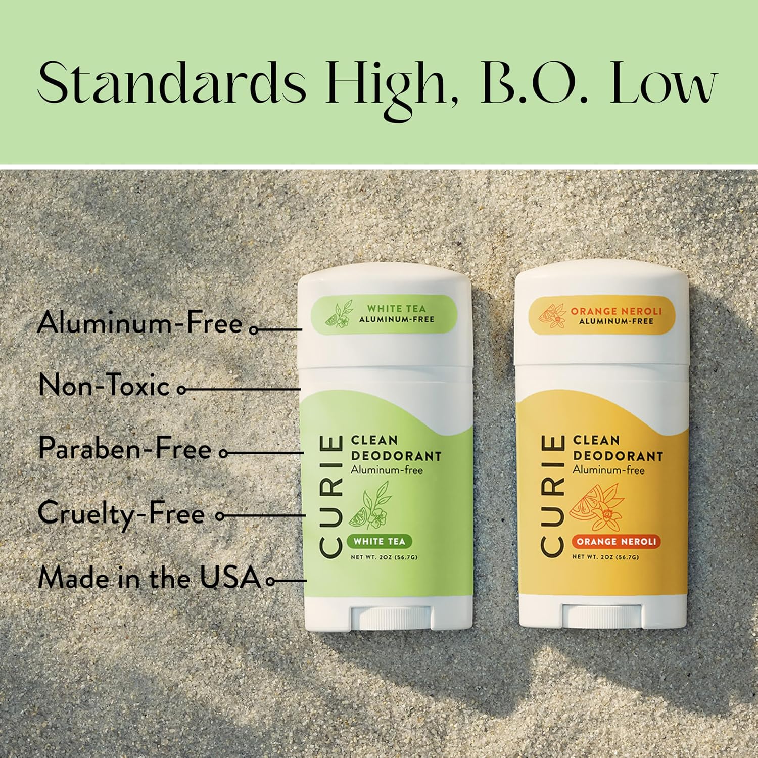 Detalle de Curie Natural Deodorant for Women - Orange Neroli + White Tea (2pk): Aluminum-Free, Clean & Sustainable