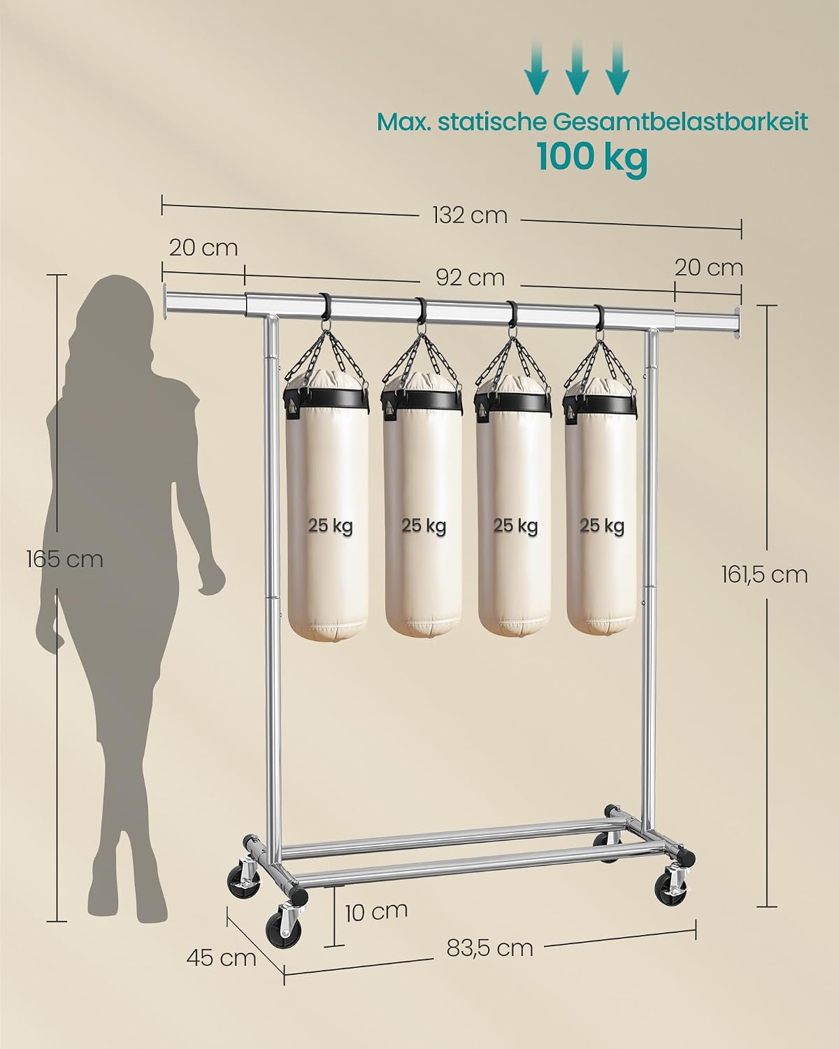 Thumbnail 4 de SONGMICS Kleiderständer HSR13S 100 kg Traglast