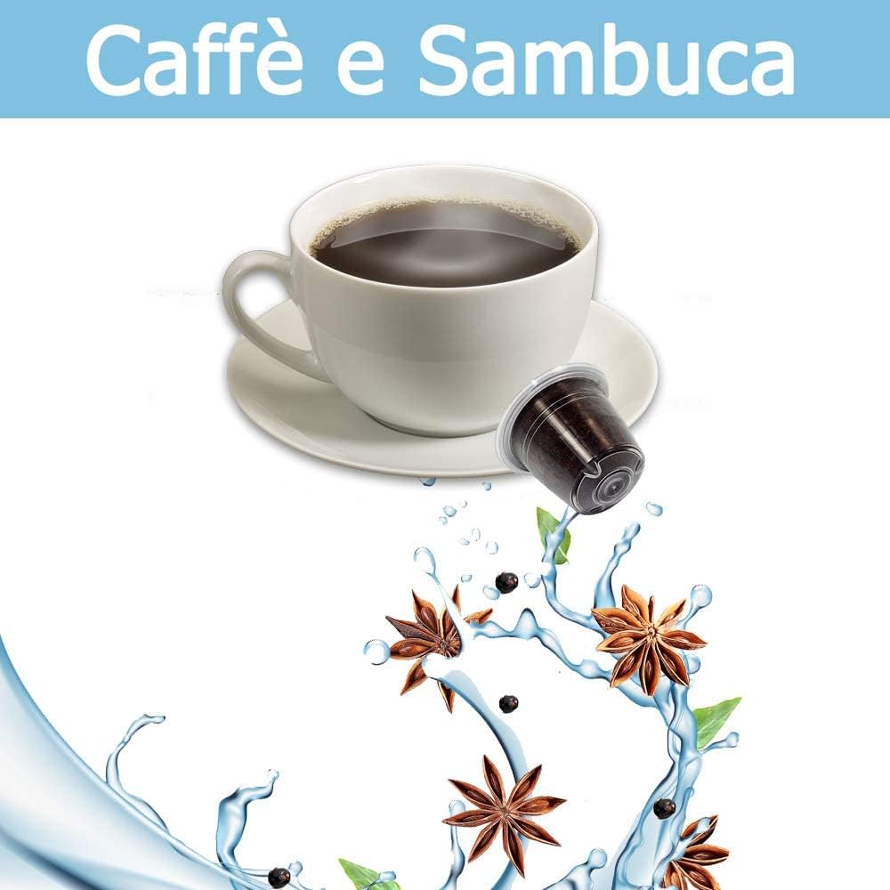 Detalle 2 de Kickkick Caffè Aromatizzato Sambuca in Capsule per Nespresso – 50 Capsule