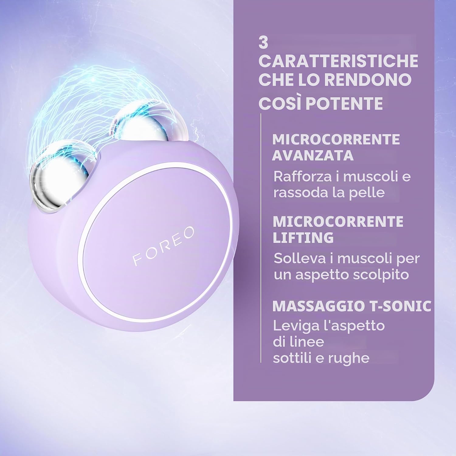 Thumbnail 2 de FOREO Bear 2 Go massaggiatore viso lifting con microcorrenti, formato viaggio Lavender