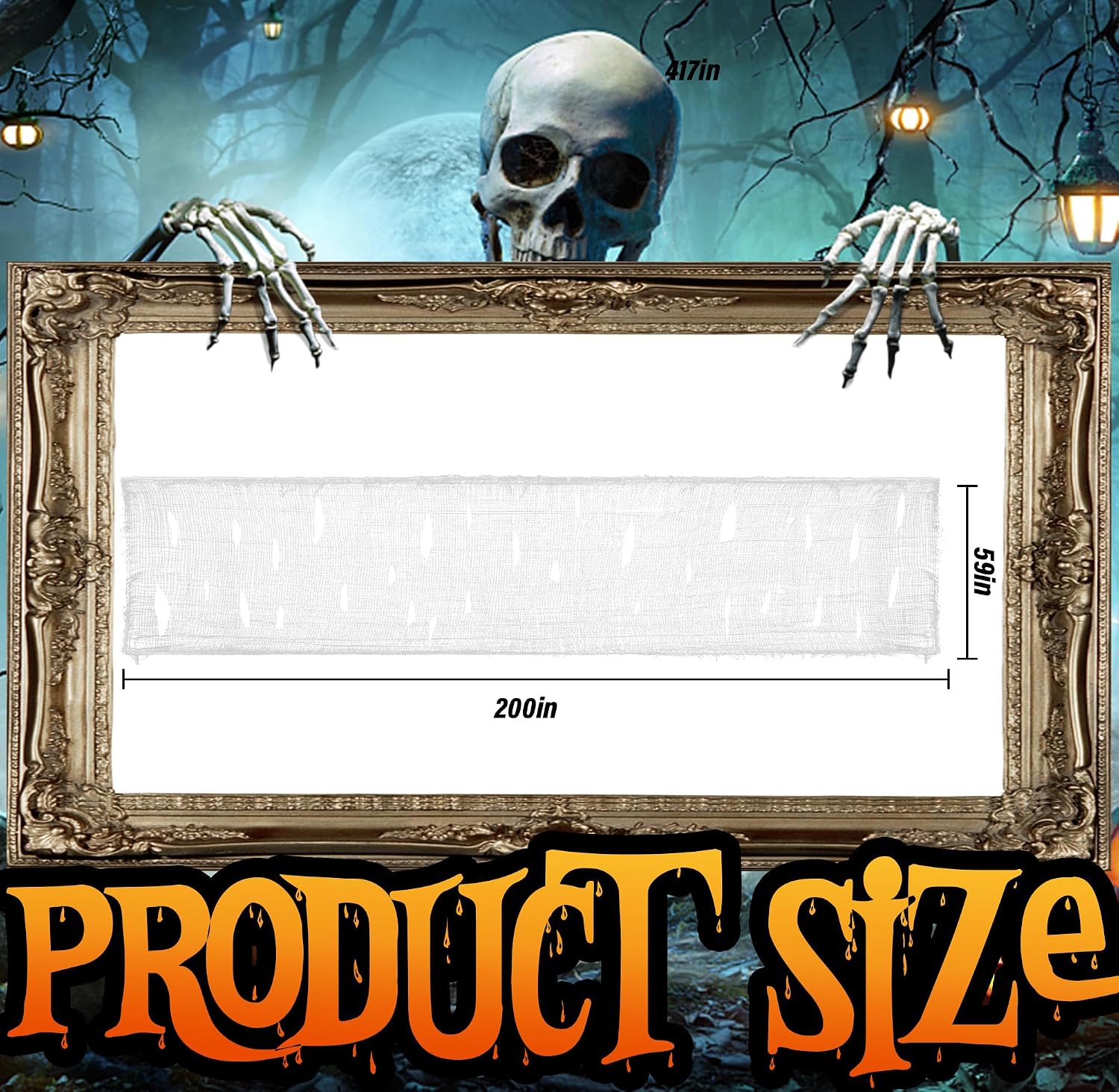 Thumbnail 1 de Creepy Cloth Halloween Decoration, 200 x 59 Inches