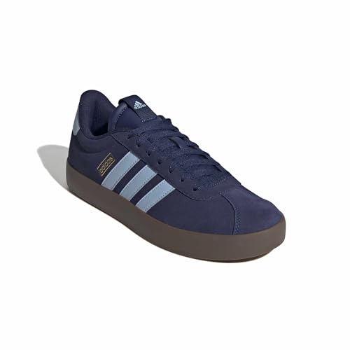 Thumbnail 2 de adidas Hombre VL Court 3.0 en piel con amortiguación y suela vulcanizada (Dark Blue/Clear Sky/Gold Met.)