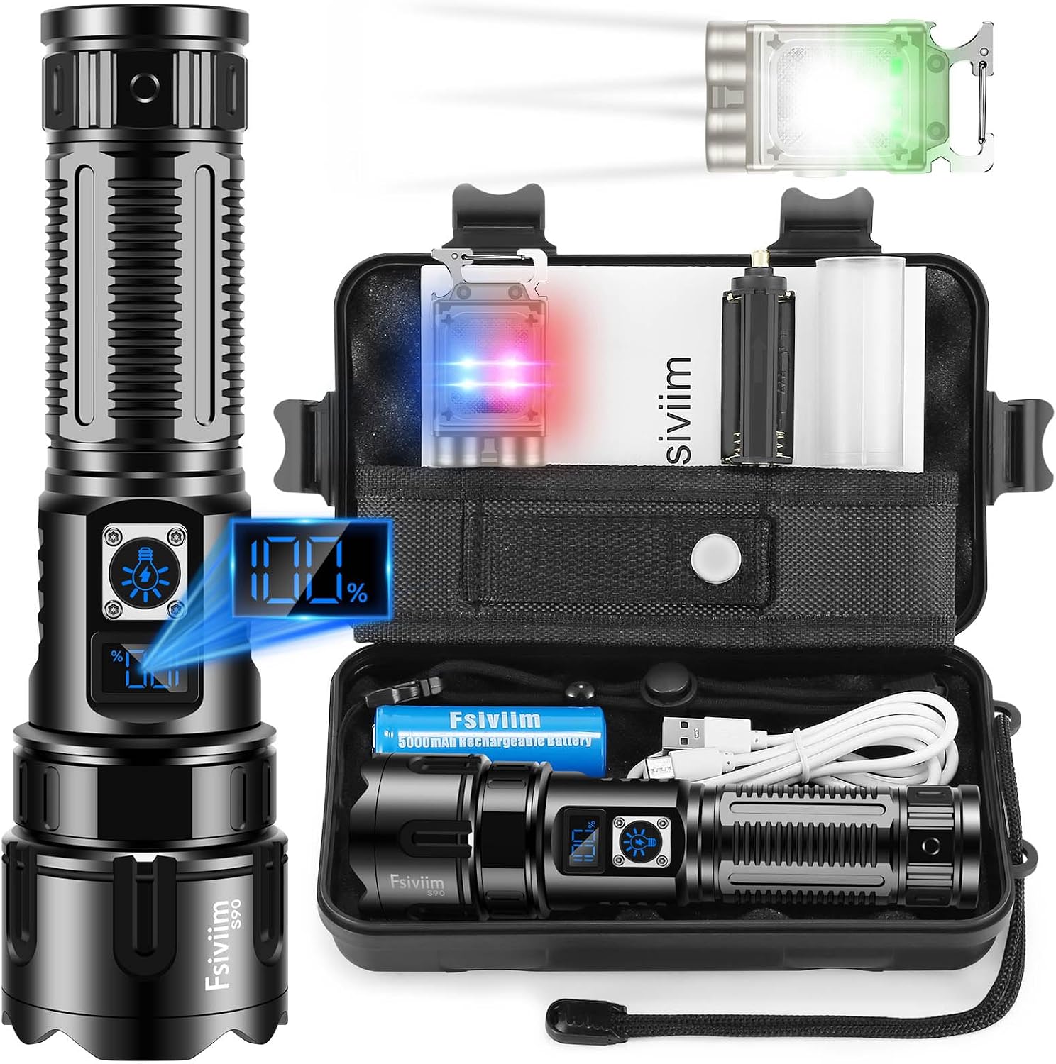 Detalle de Fsiviim Torches 500,000 lumens rechargeable torch 🔦