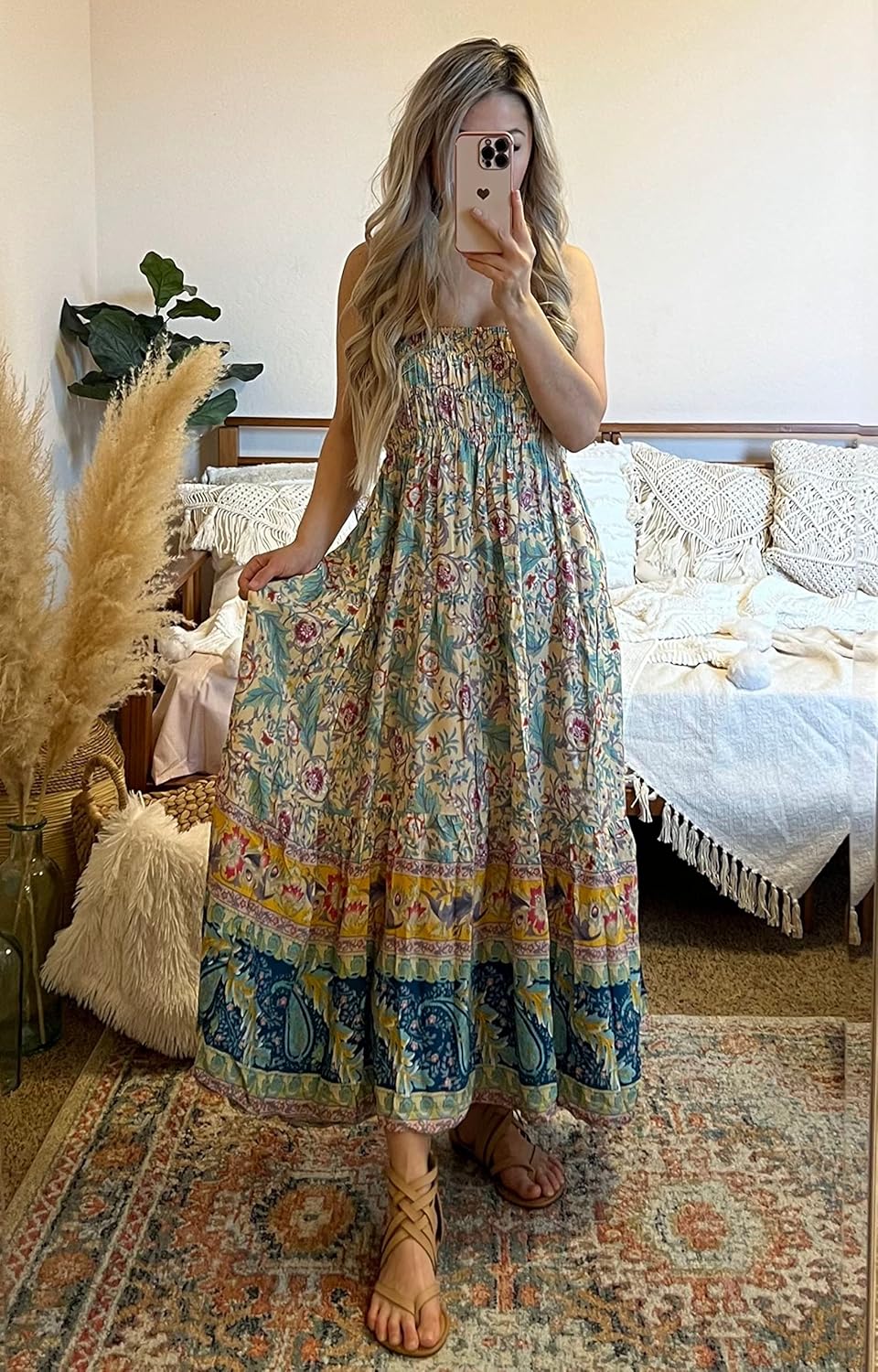 Thumbnail 3 de CFLONGE Summer Maxi Skirts for Women 2026 – Floral High-Waist Boho A-Line Beach Maxi