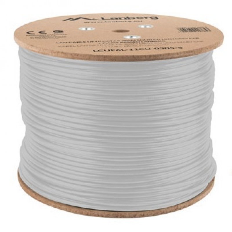 Detalle 1 de Lanberg Bobina de Cable LAN FTP CAT.6A de 305 m en gris