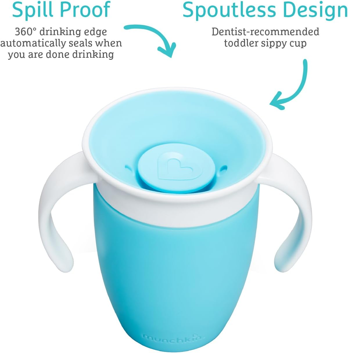 Thumbnail 2 de Munchkin Miracle 360 2 Pack Sippy Cup Set (207ml) – Leakproof, with Handles, Blue/Green