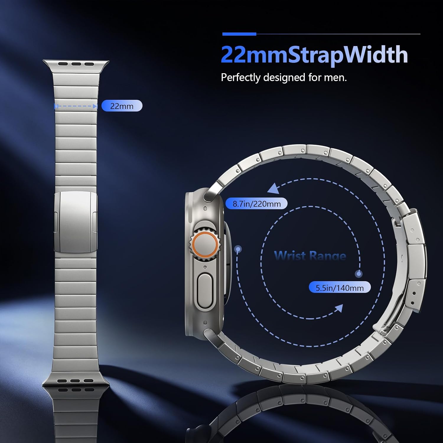 Thumbnail 3 de TiMOVO Titanium Strap for Apple Watch (49mm, Ultra 3/2/1, 46mm/45mm/44mm/42mm) – Metal Detachable Strap