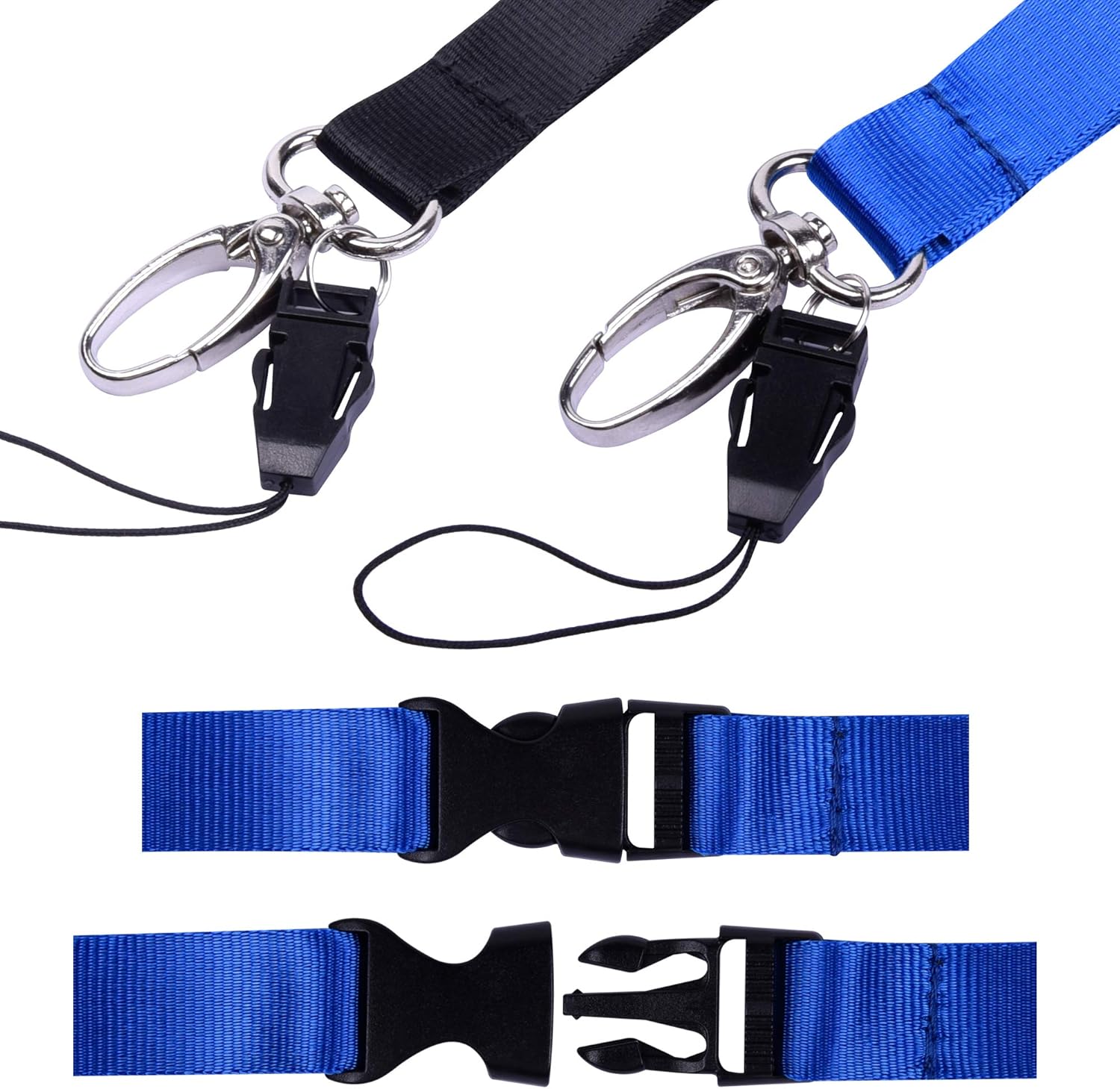 Thumbnail 3 de Wisdompro 2 Sets Cruise Lanyard with Card Holder – Detachable Neck Strap, Black/Blue