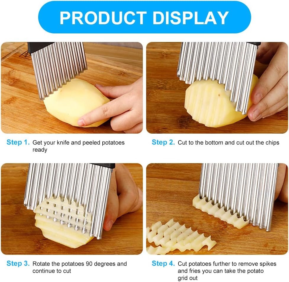 Detalle de Vicloon 1 Stainless Steel Wave Potato Cutter with 14 cm Blade