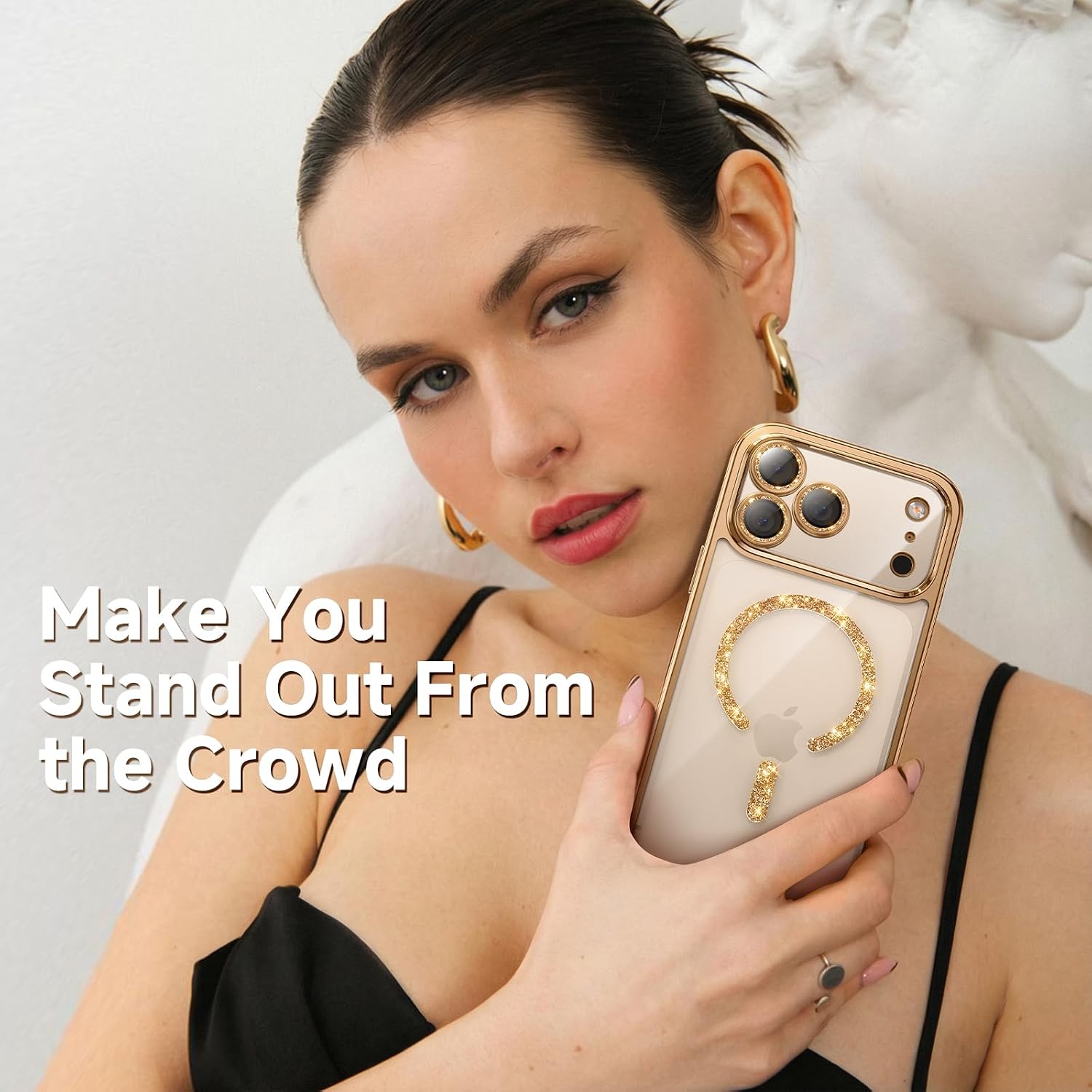 Thumbnail 1 de Magnetic Glitter Case for iPhone 17 Pro Max with MagSafe Ring & Integrated Lens Protection